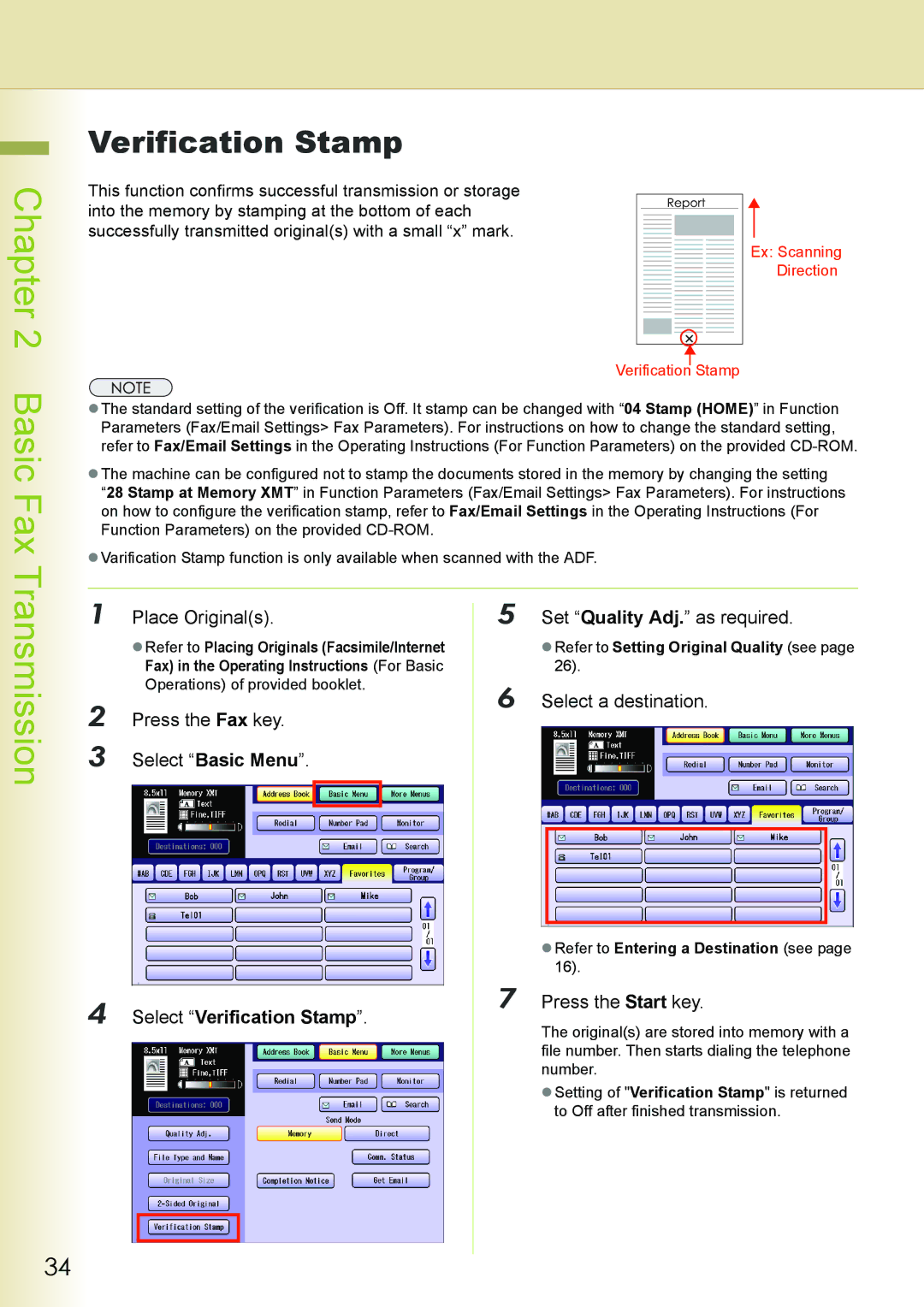 Philips DP-C262 manual Place Originals Set Quality Adj. as required, Select Verification Stamp 