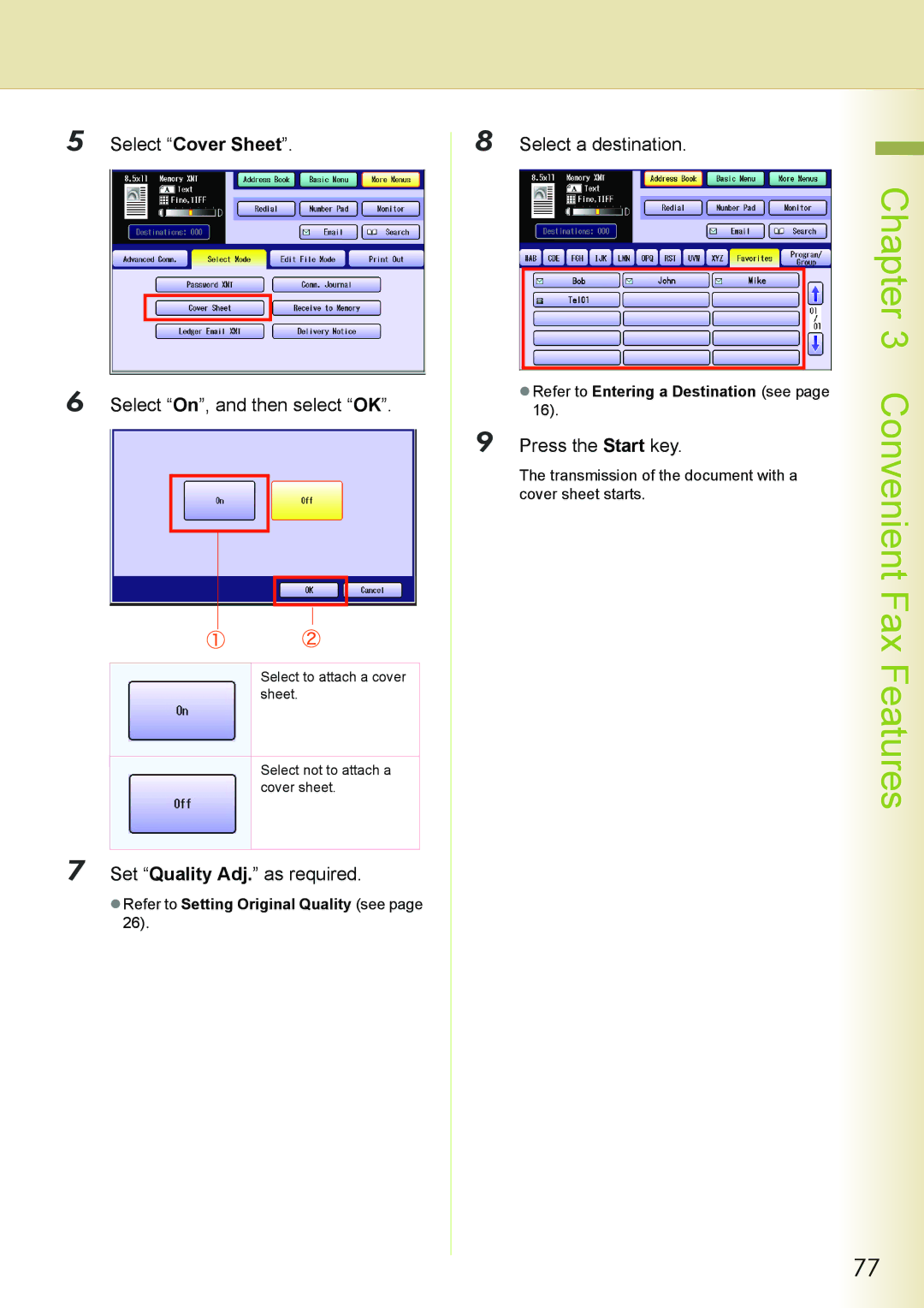 Philips DP-C262 manual Select Cover Sheet, Select On, and then select OK 