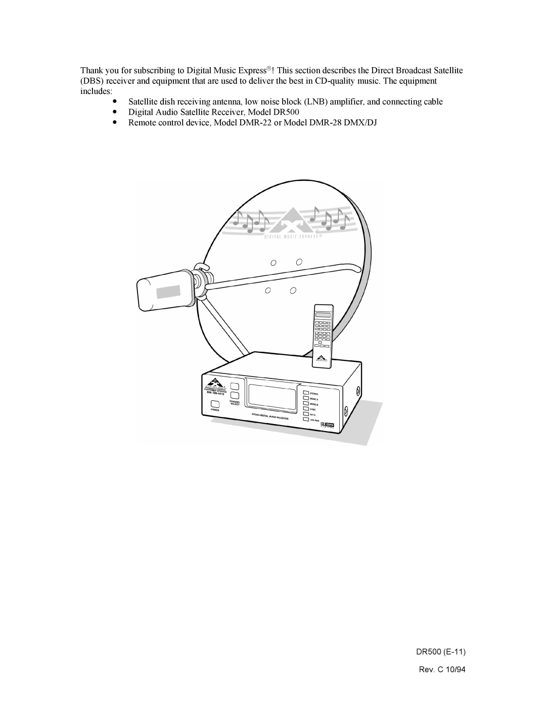 Philips manual DR500 E-11 Rev. C 10/94 