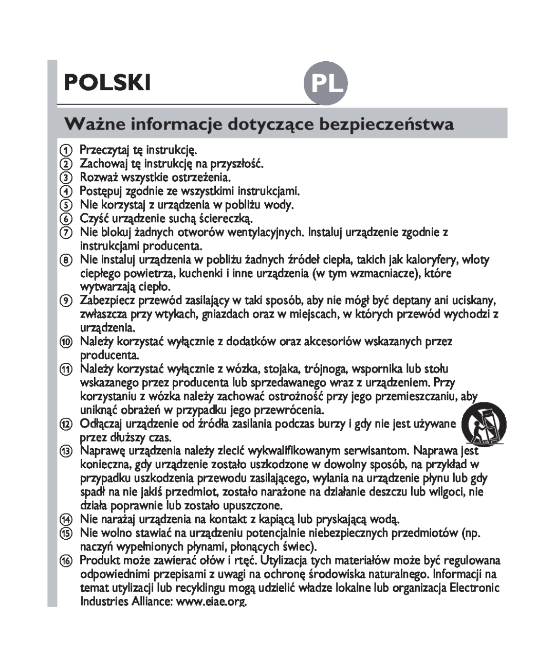 Philips DS1100 quick start Polski Pl, Ważne informacje dotyczące bezpieczeństwa 