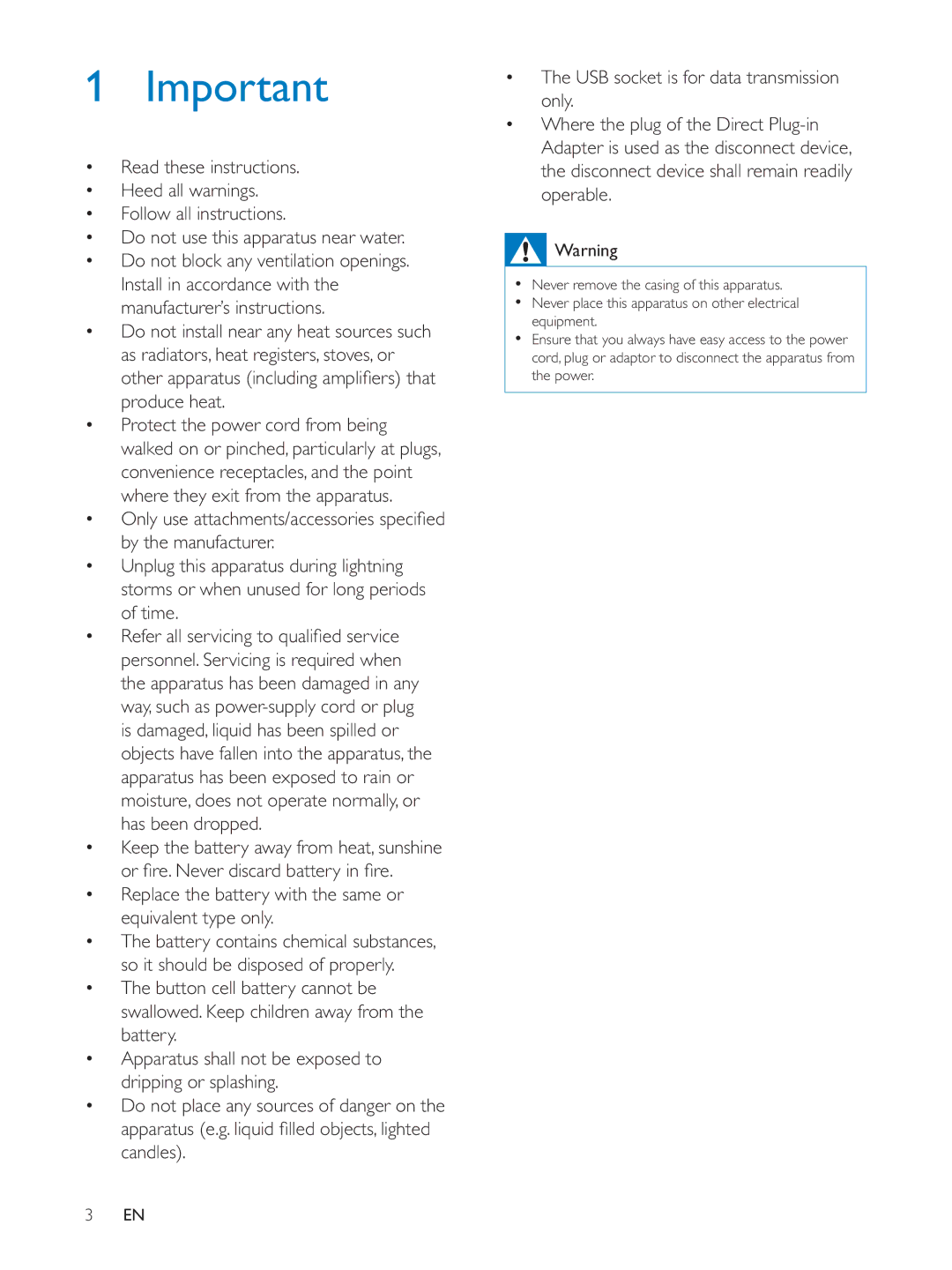 Philips DS3600 user manual Produce heat 