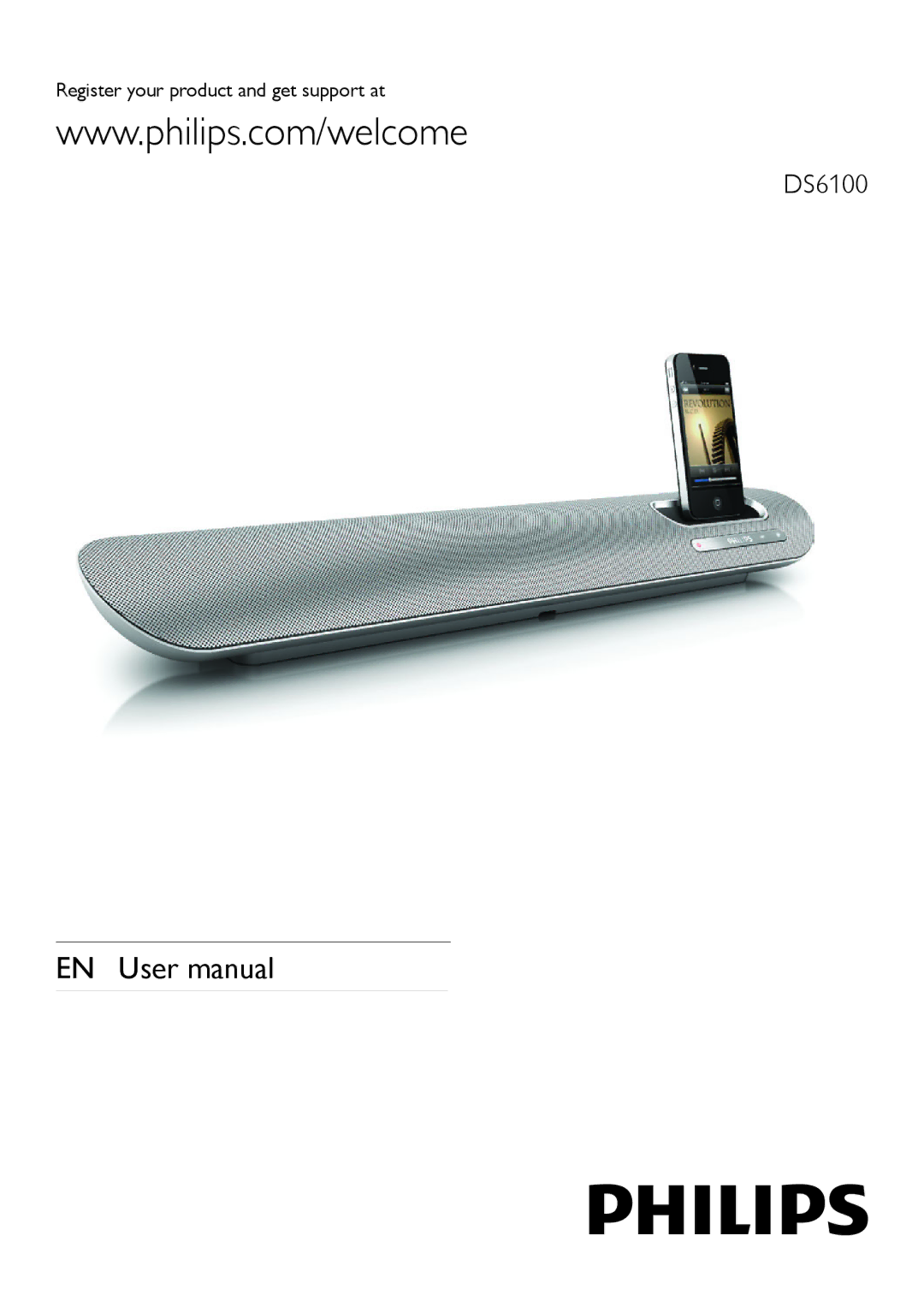 Philips DS6100 user manual Register your product and get support at 