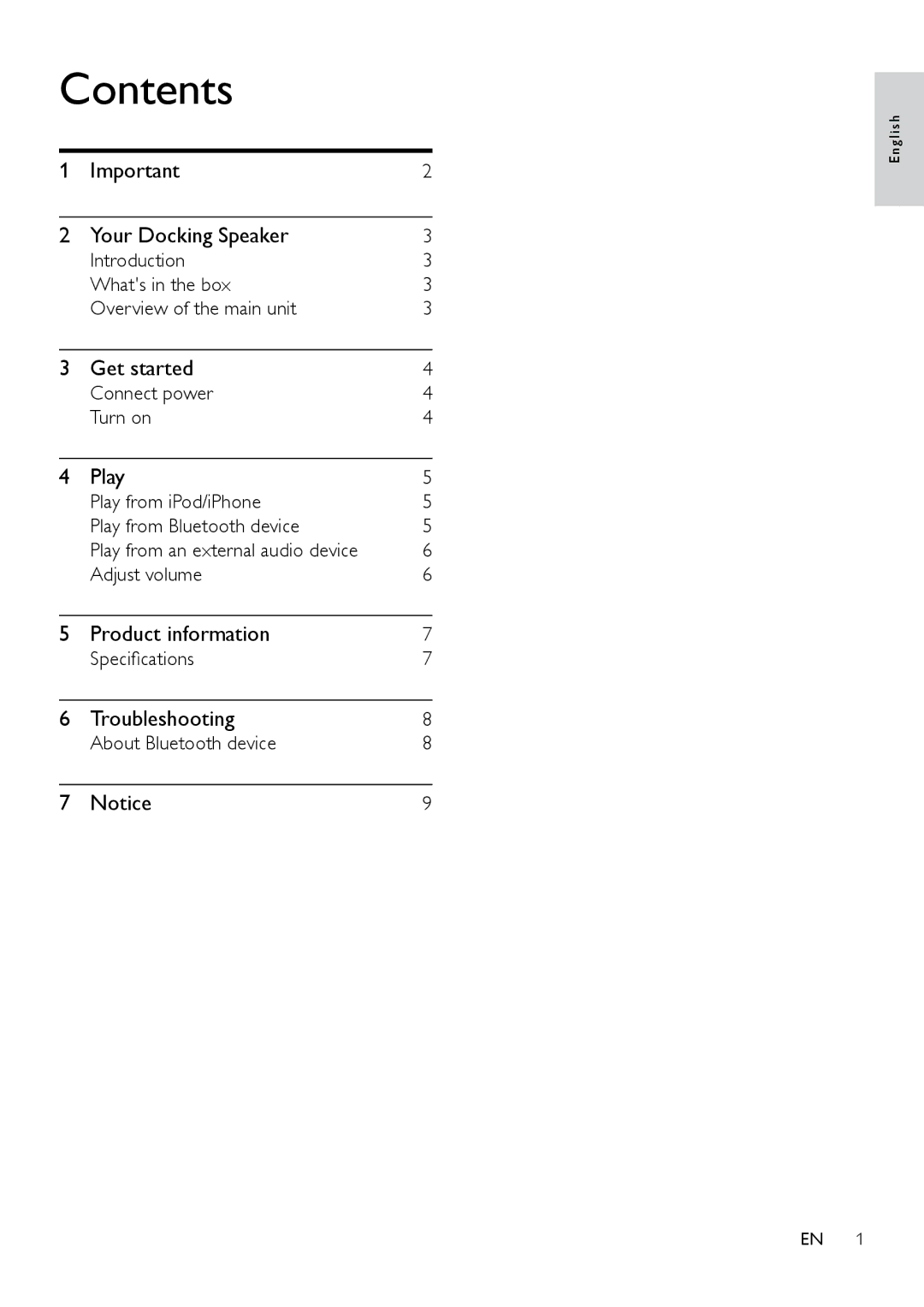 Philips DS7530/12 user manual Contents 