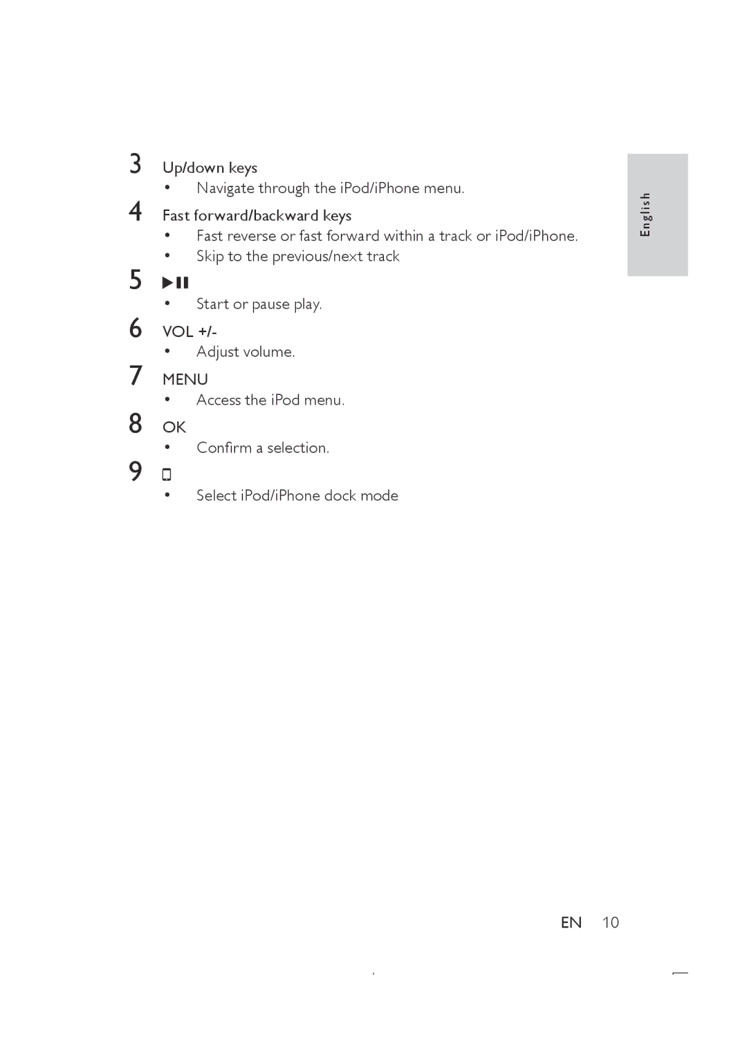 Philips DS8500 user manual Menu 