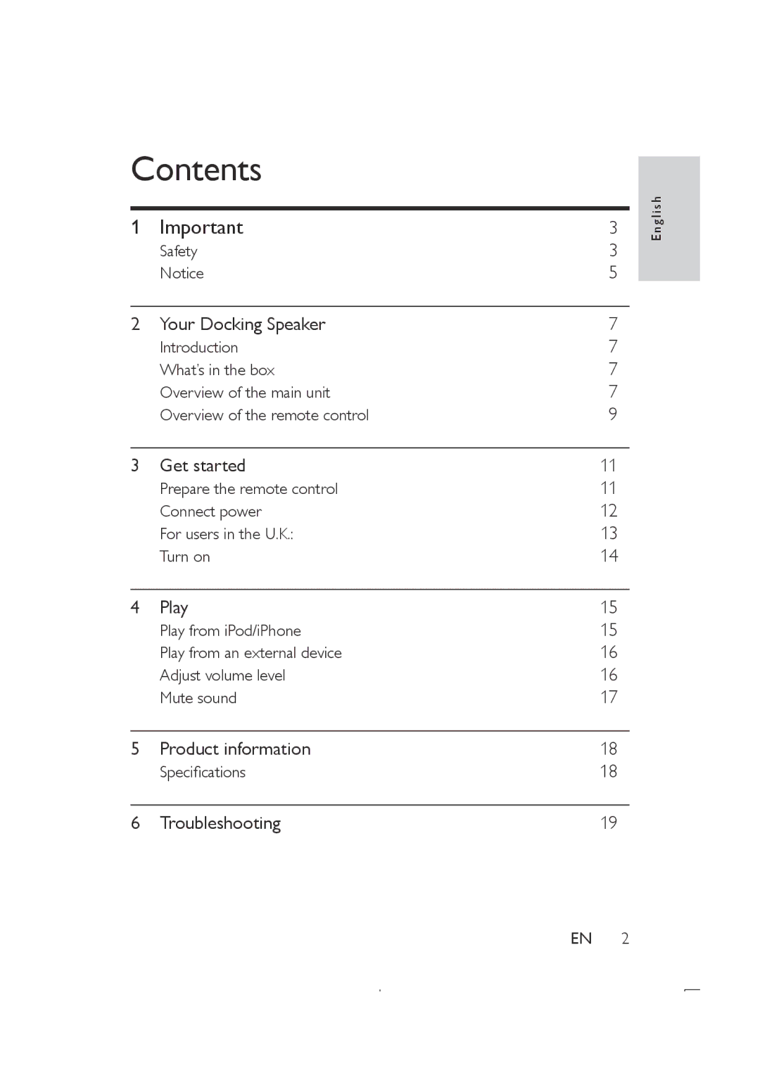 Philips DS8500 user manual Contents 