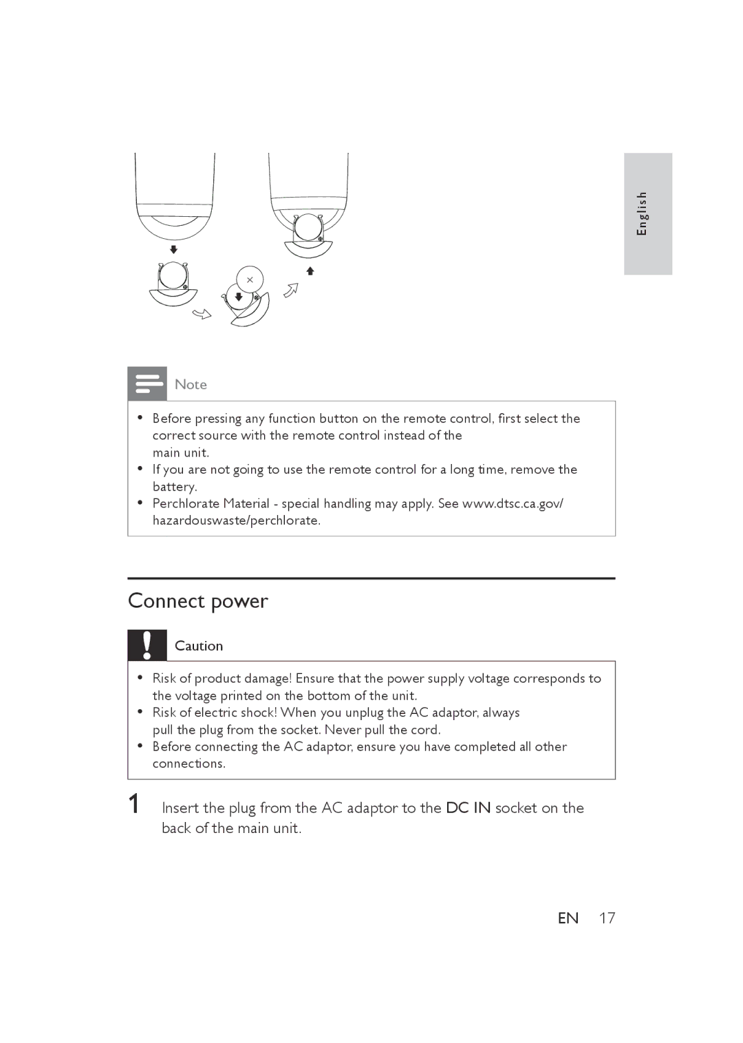 Philips DS8500/37 user manual Connect power 