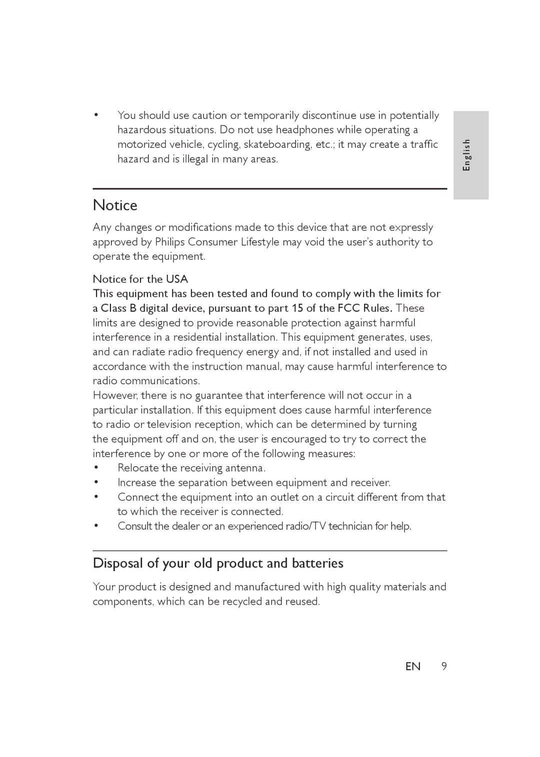 Philips DS8500/37 user manual Disposal of your old product and batteries 