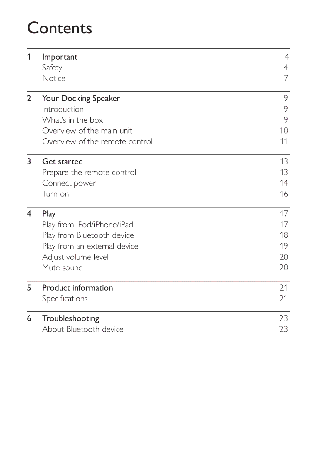 Philips HK-1032-DS8550, DS8550/10 user manual Contents 