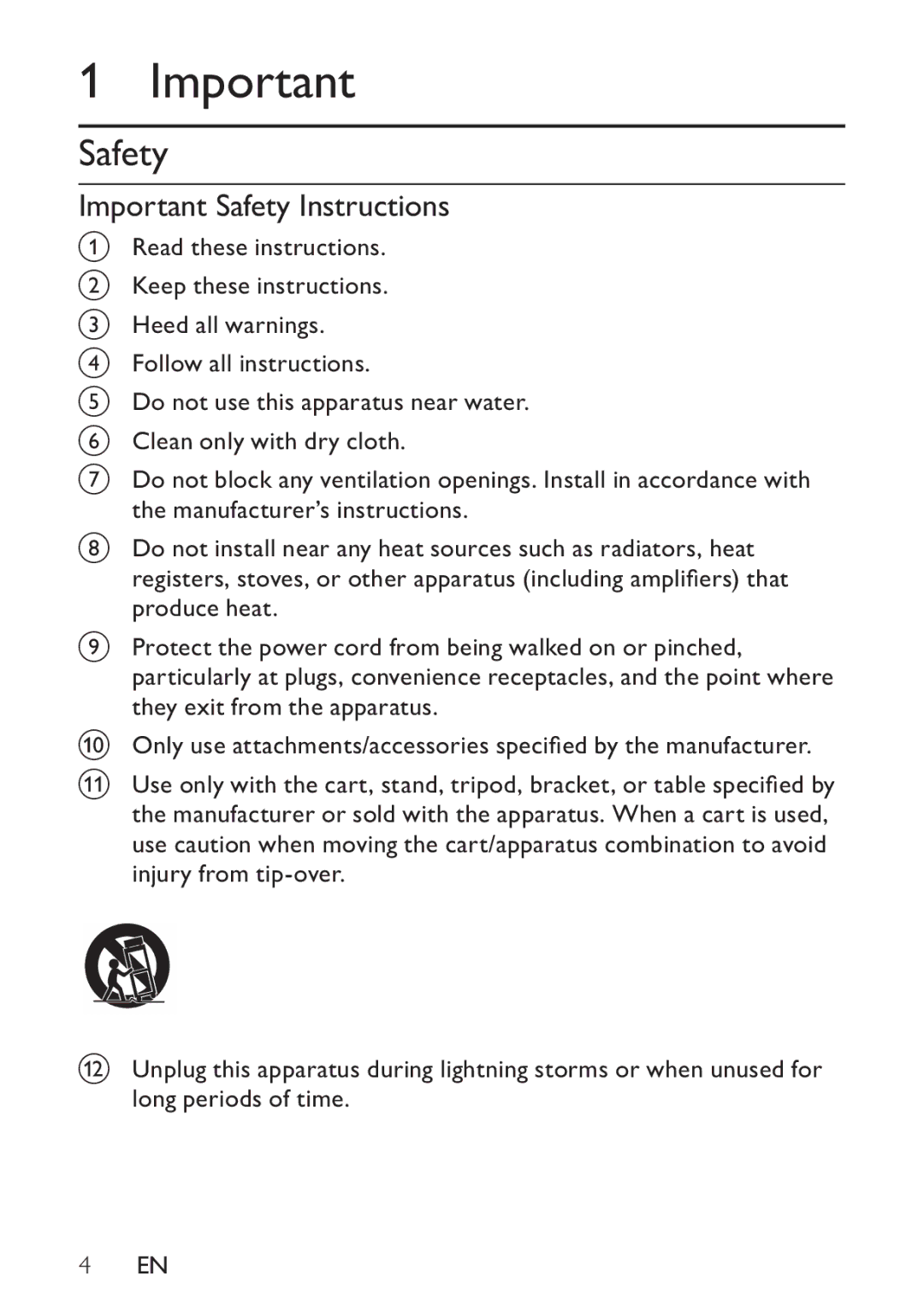 Philips HK-1032-DS8550, DS8550/10 user manual Important Safety Instructions 