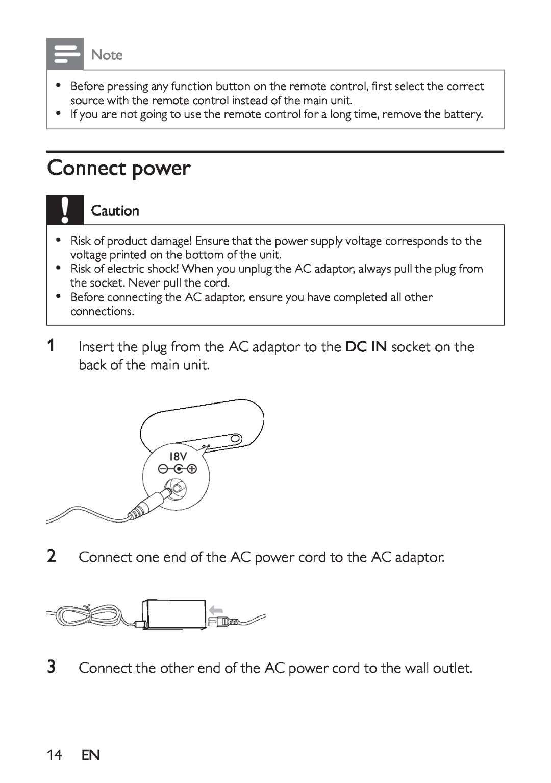 Philips DS8550/10, HK-1032-DS8550 user manual Connect power 