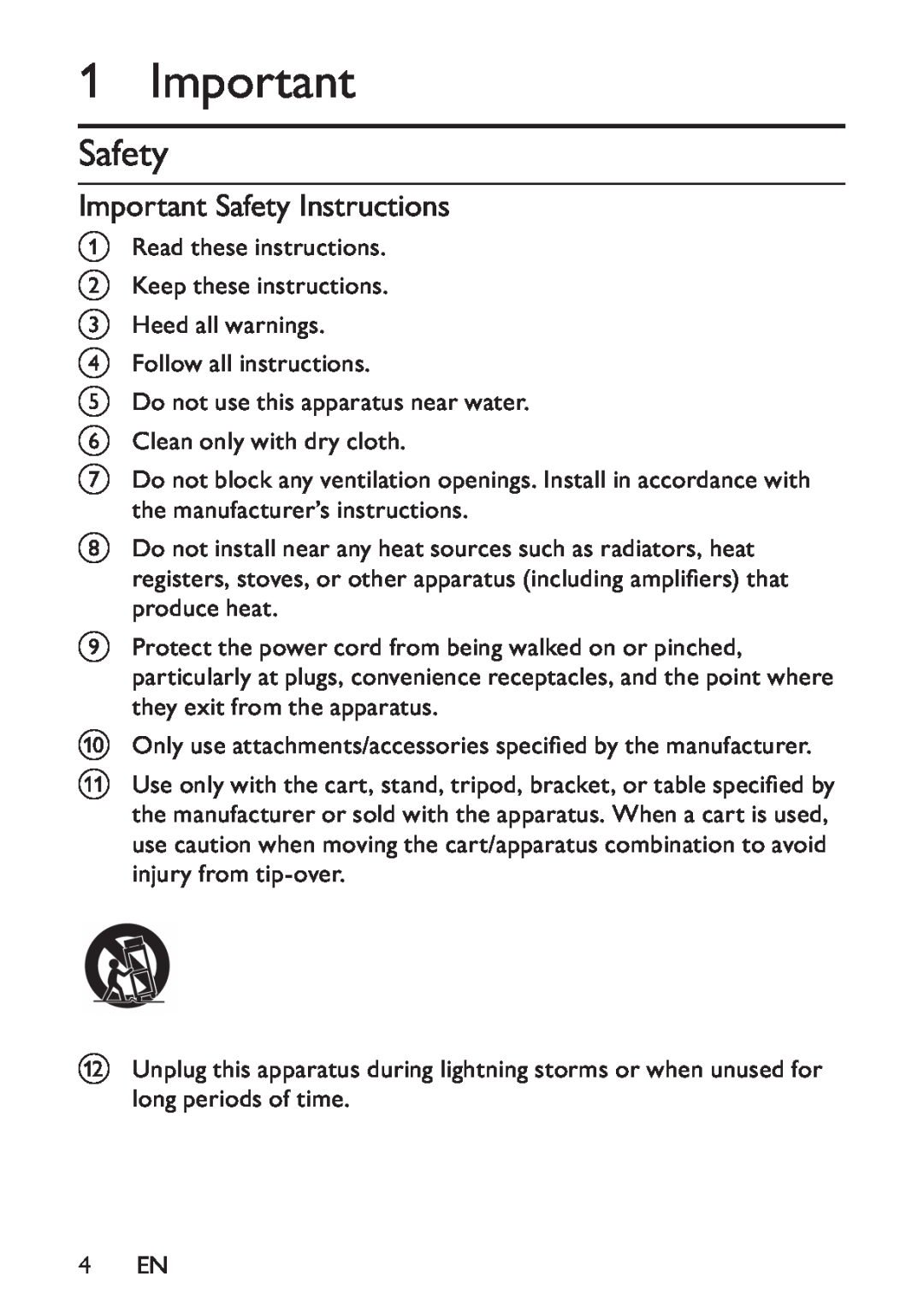 Philips HK-1032-DS8550, DS8550/10 user manual Important Safety Instructions 