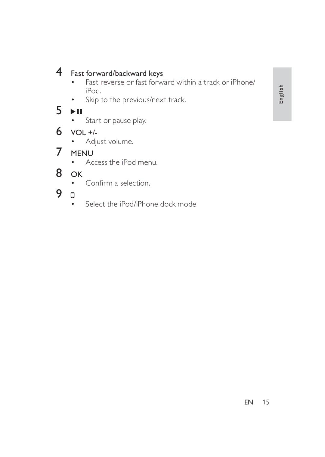 Philips DS9000/37 user manual Menu 