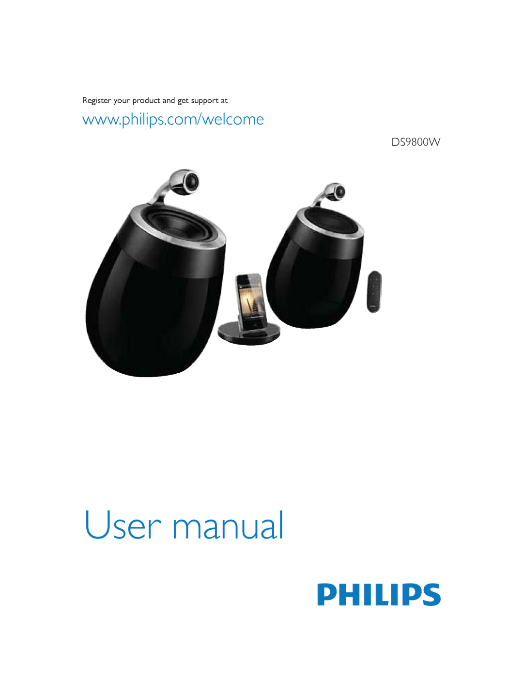 Philips DS9800W user manual Register your product and get support at 