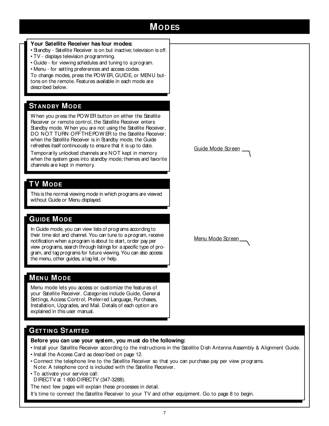 Philips DSX 5350 user manual TV Mode, Modes 