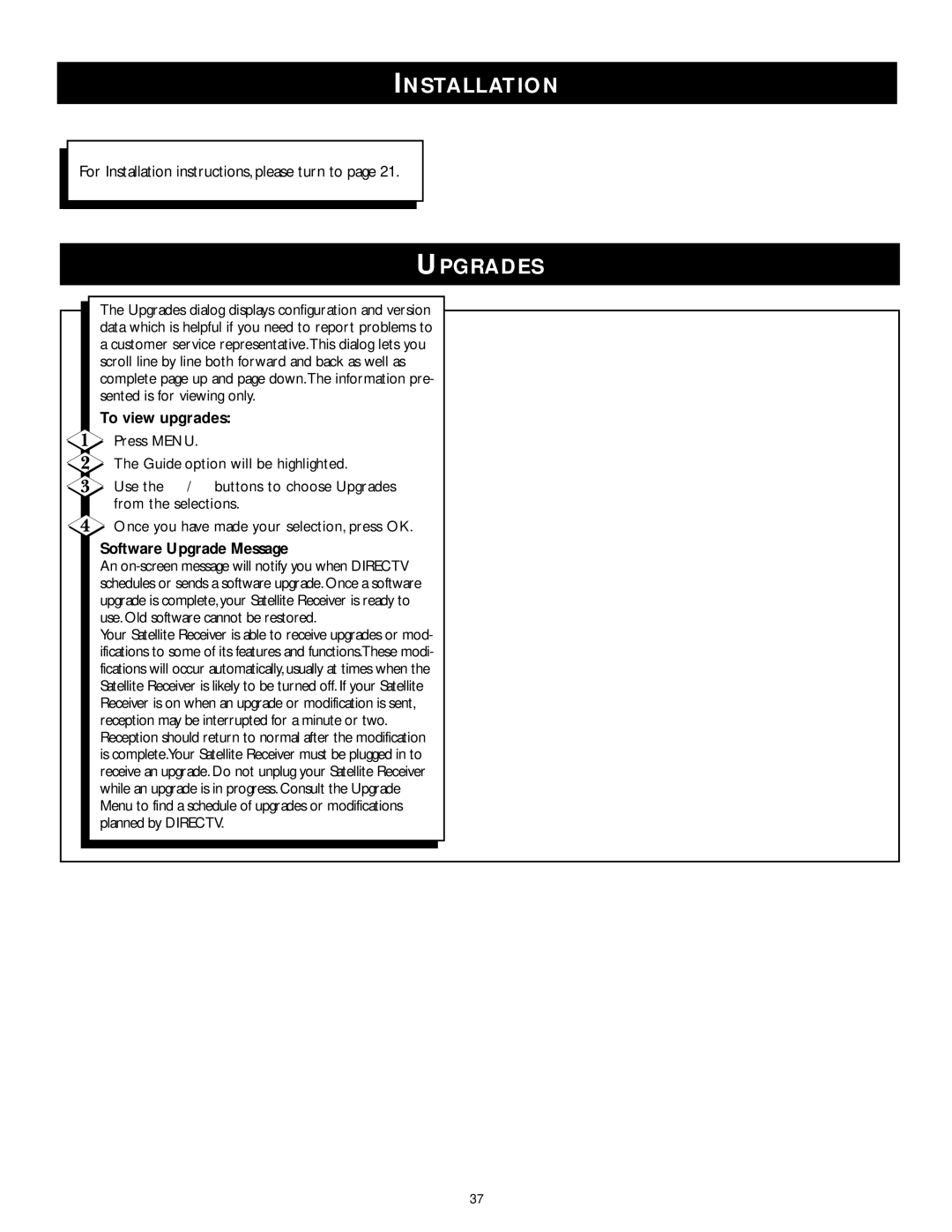 Philips DSX 5375, DSX 5353, DSX 5150 user manual Installation, Upgrades, To view upgrades 