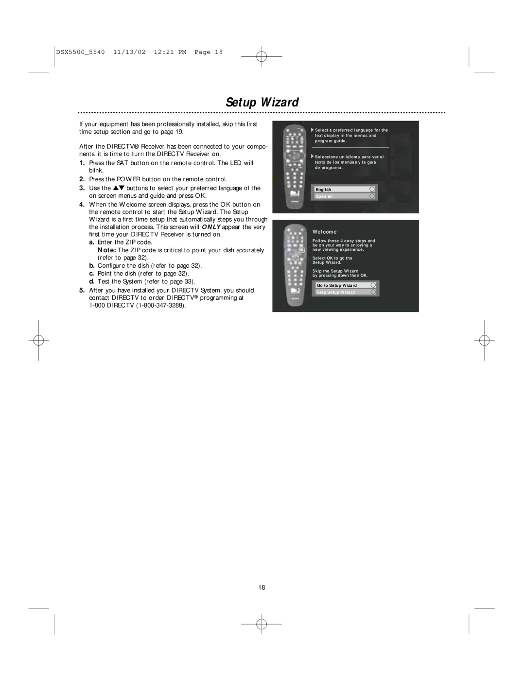 Philips DSX 5540, DSX 5500 user manual Spanish, Skip Setup Wizard 