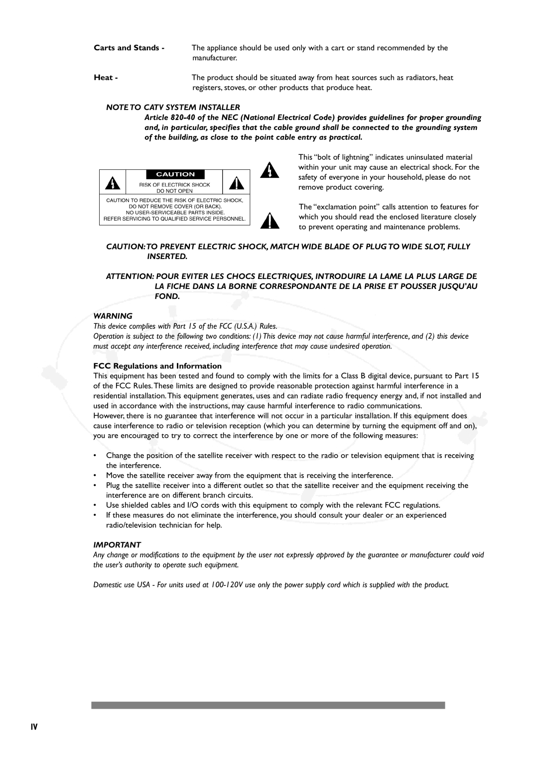 Philips DSX5250 manual This device complies with Part 15 of the FCC U.S.A. Rules, FCC Regulations and Information 