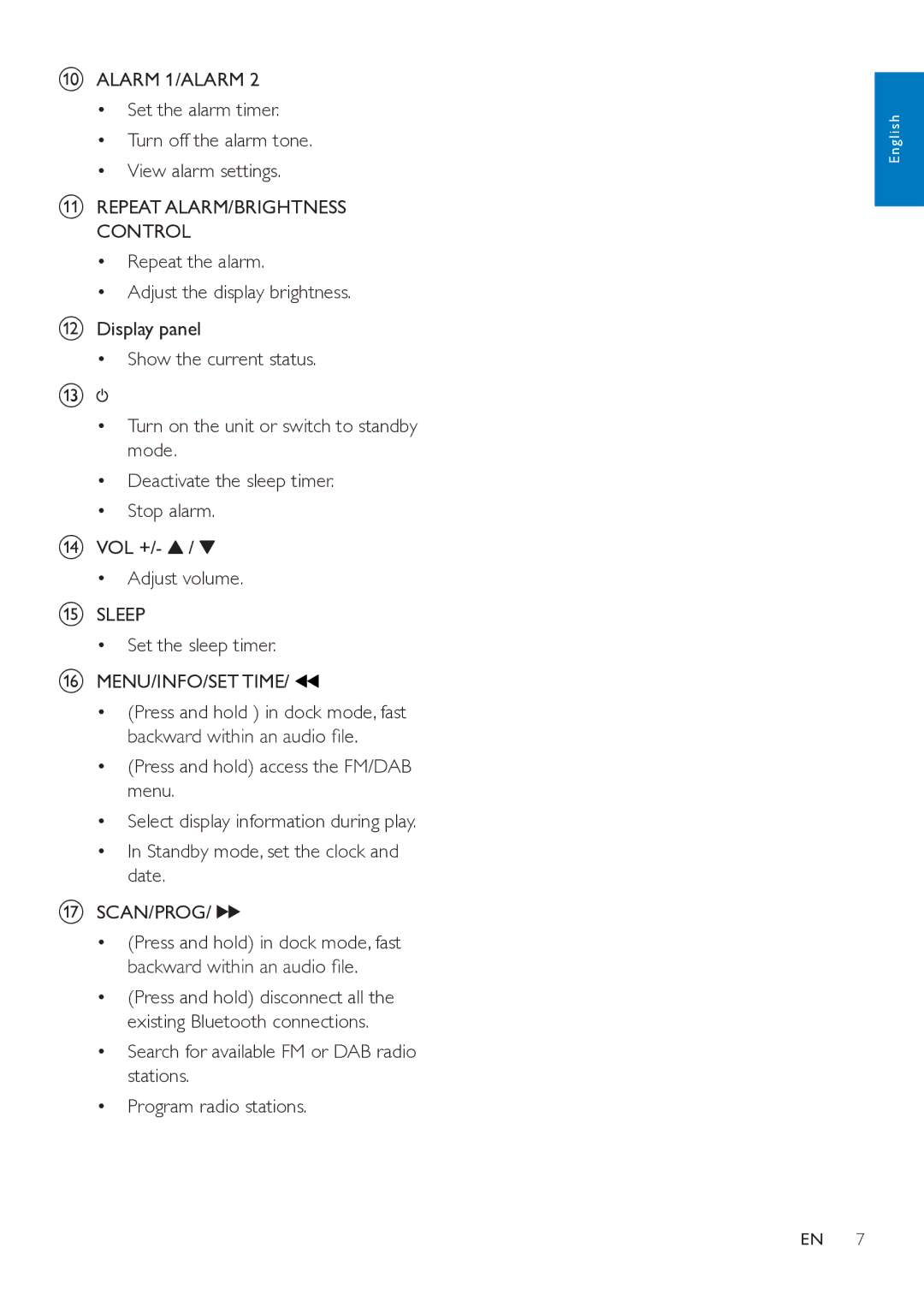 Philips DTB297 user manual Sleep 