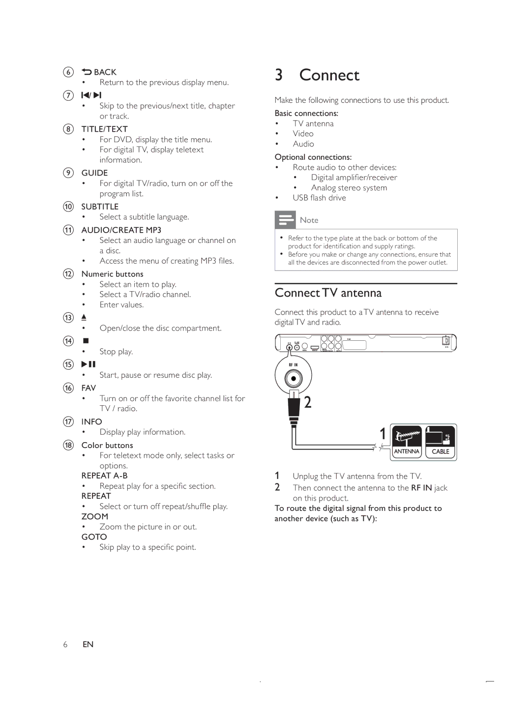 Philips DTP4800 ConnectTV antenna, ‡ $FFHVVWKHPHQXRIFUHDWLQJ03ÀOHV, ‡ 6NLSSOD\WRDVSHFLÀFSRLQW 