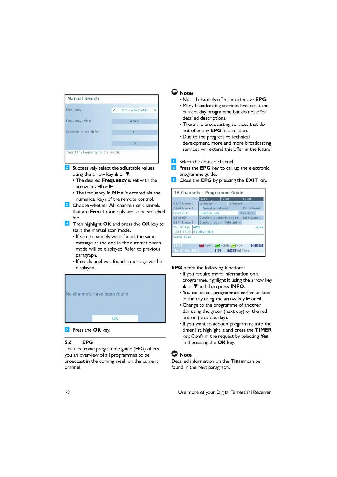 Philips DTR 2530/05 manual Epg 