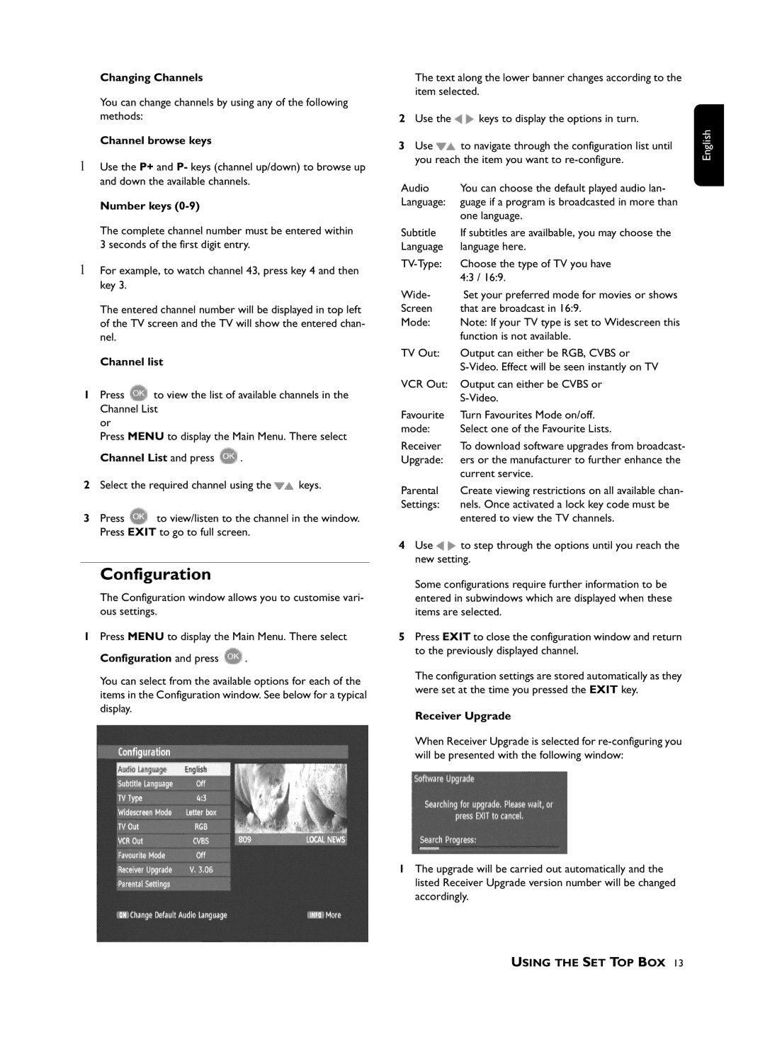 Philips DTR210 user manual Configuration 