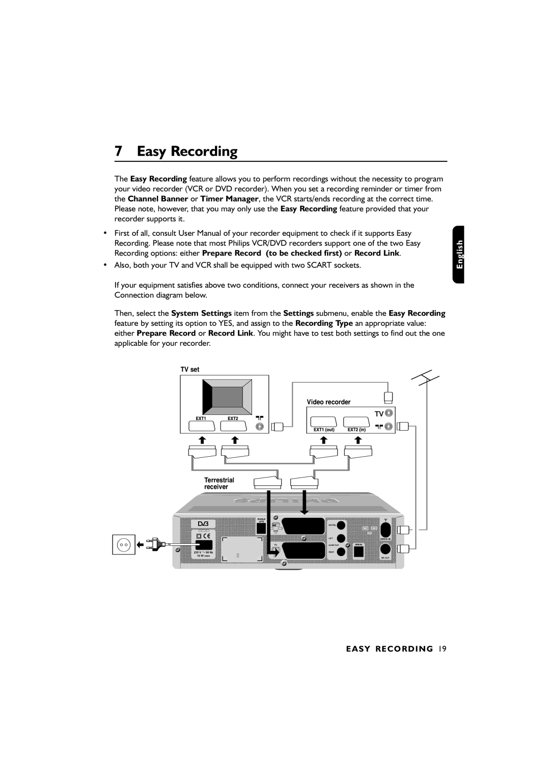 Philips DTR2610/28, DTR4610/28 user manual Easy Recording 