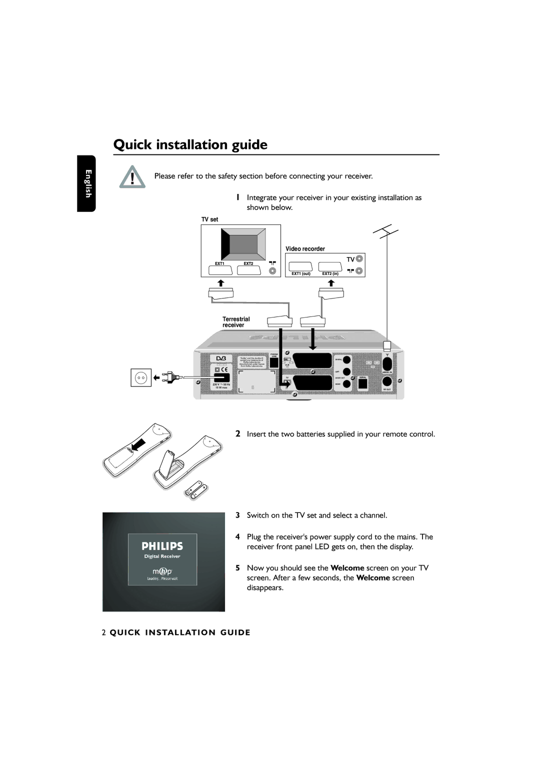 Philips DTR6610, 00 user manual Quick installation guide, Quick Installation Guide 