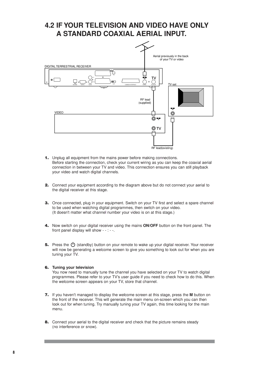 Philips DTX6372 user manual Tuning your television 