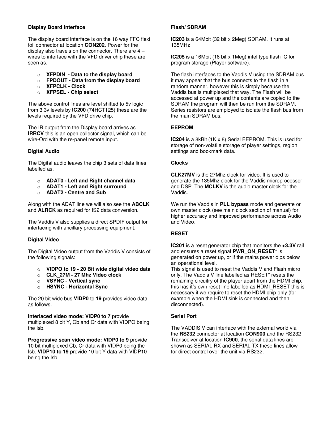 Philips DV29 service manual Display Board interface, Digital Audio, Digital Video, Clocks, Serial Port 