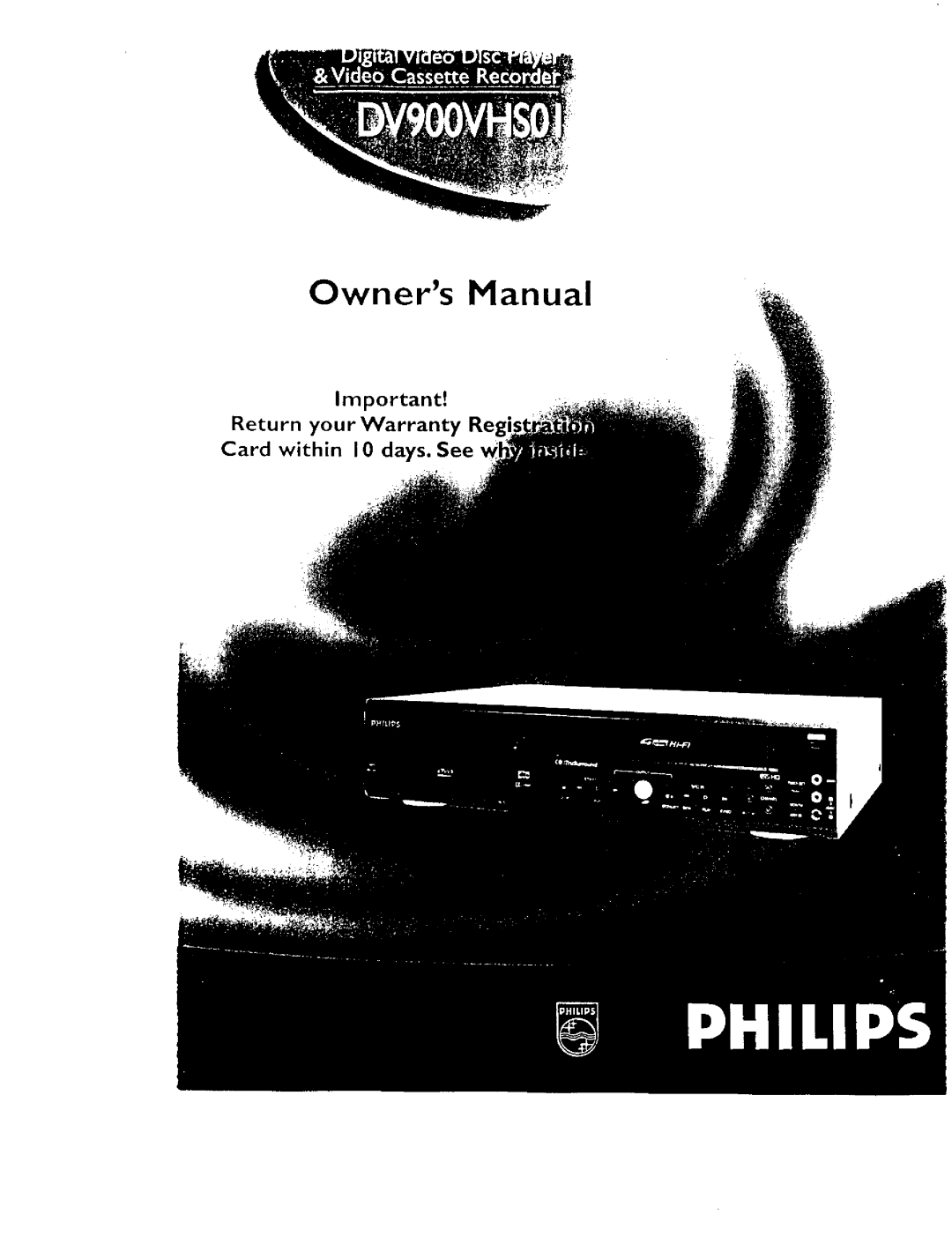 Philips DV900VHS0I owner manual Card within I 0 days. See 