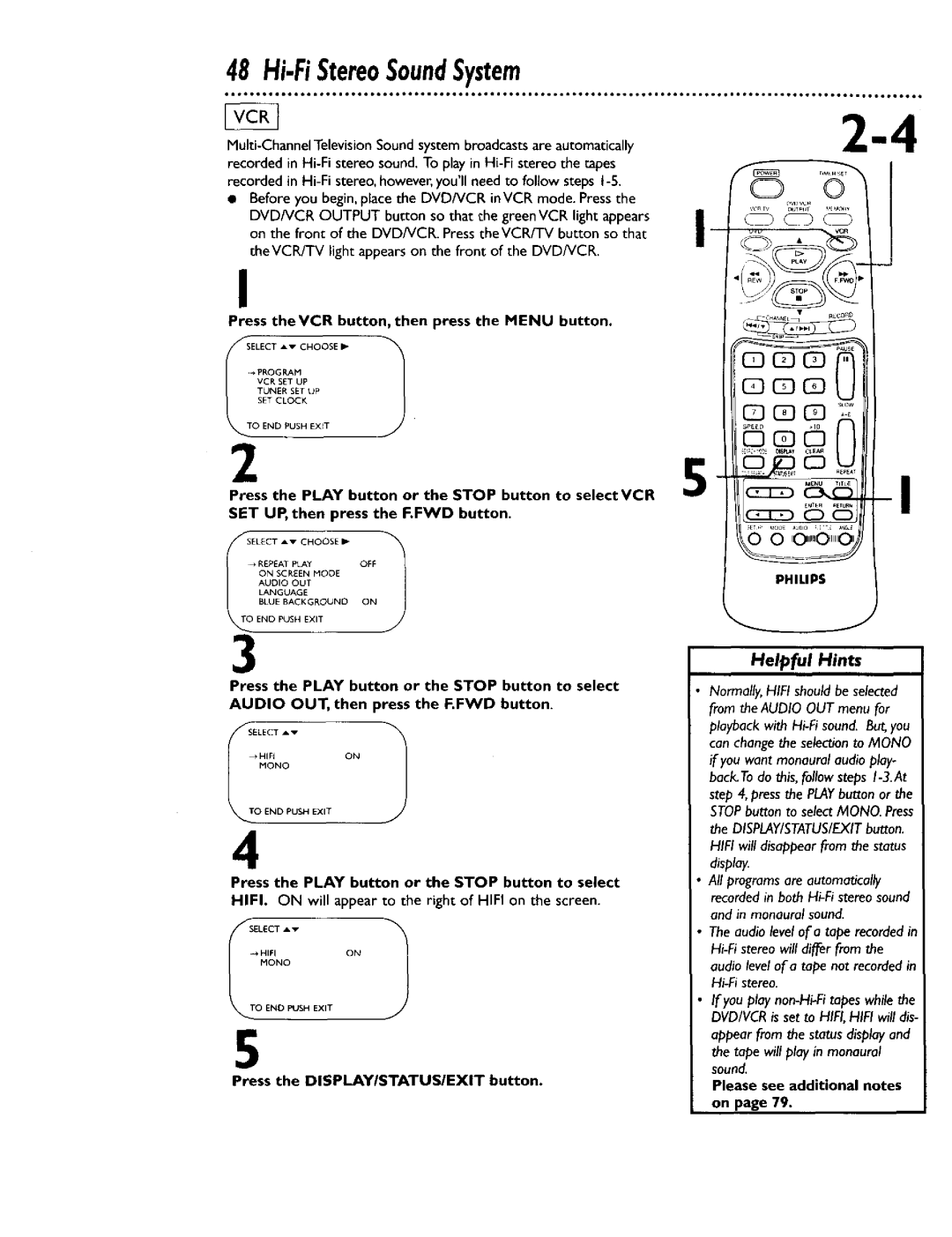 Philips DV900VHS0I owner manual Hi-FiStereoSoundSystem, Please see additional notes 