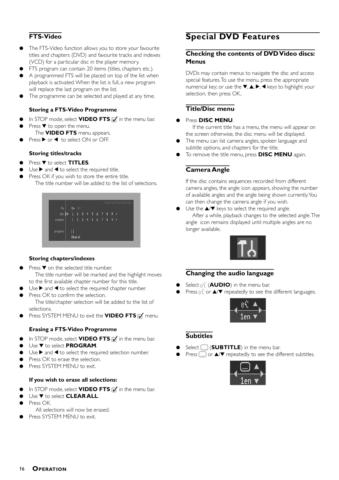 Philips DVD-762/051 manual Special DVD Features 