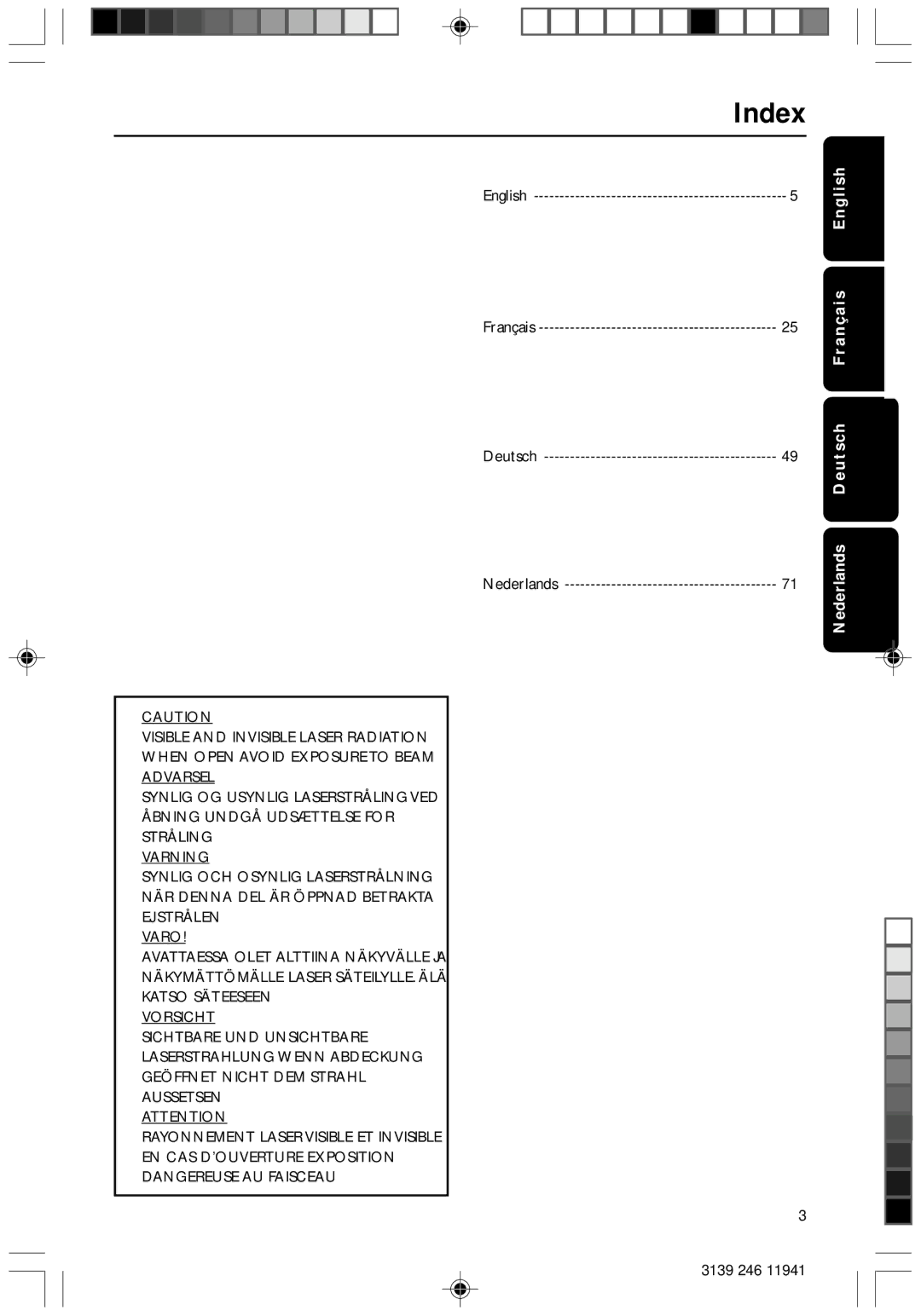 Philips DVD640/001 manual Index 