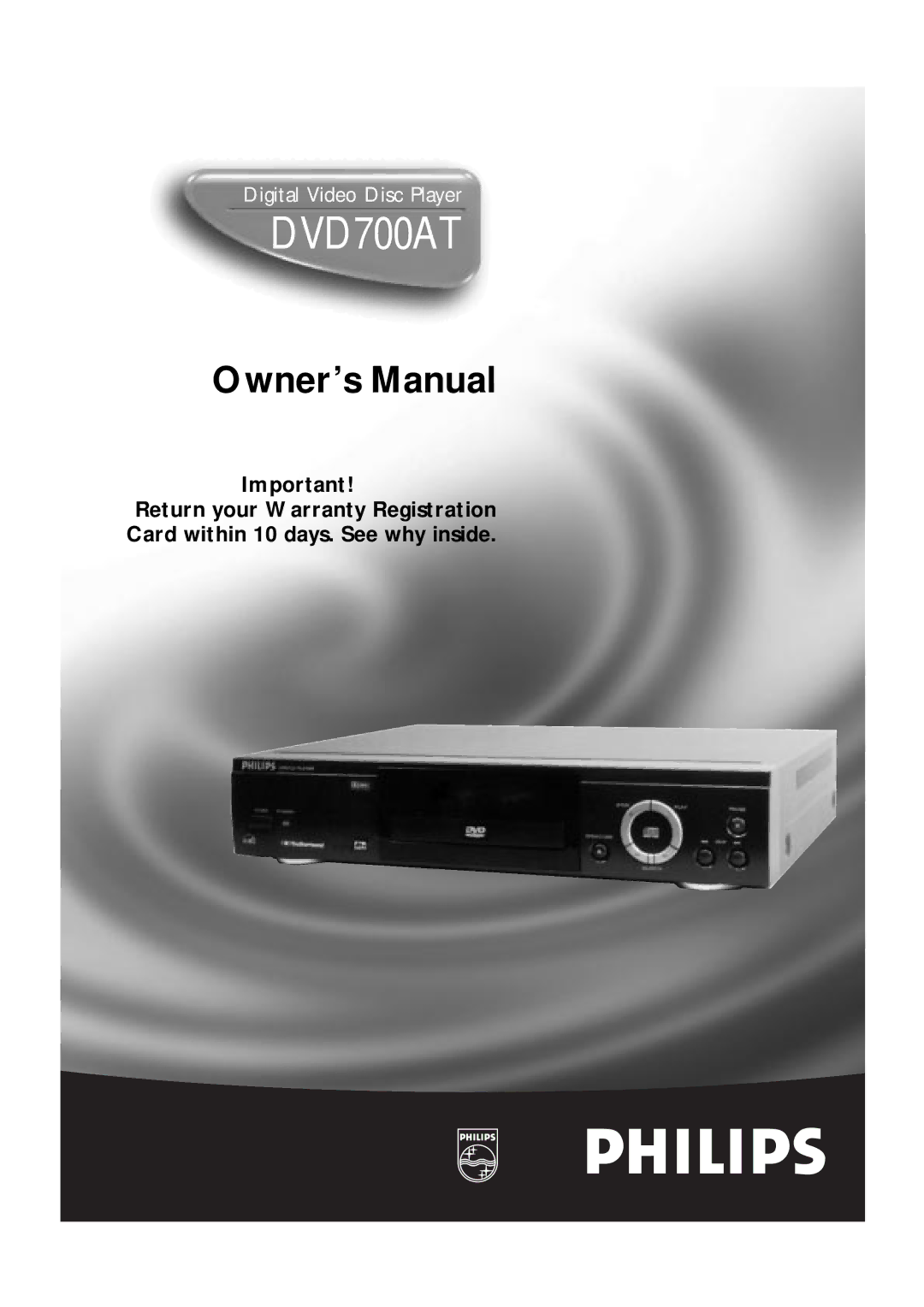 Philips DVD700AT, DVD700/P02 owner manual 