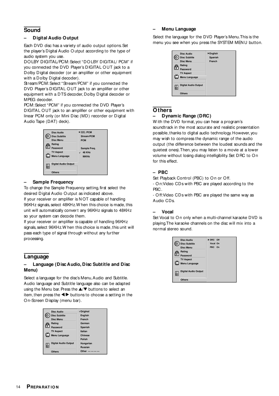 Philips DVD702 owner manual Pbc 