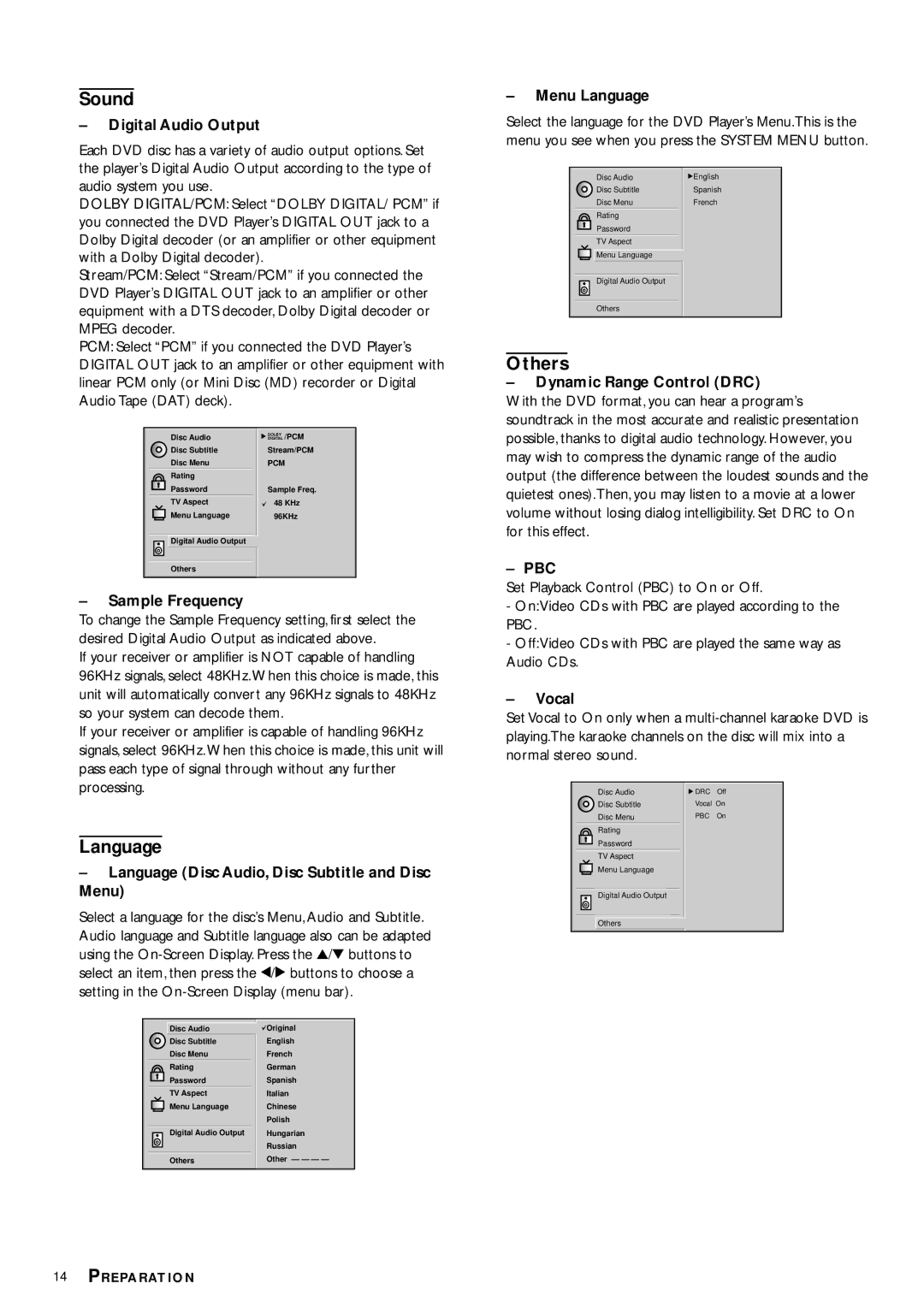 Philips DVD704 owner manual Pbc 