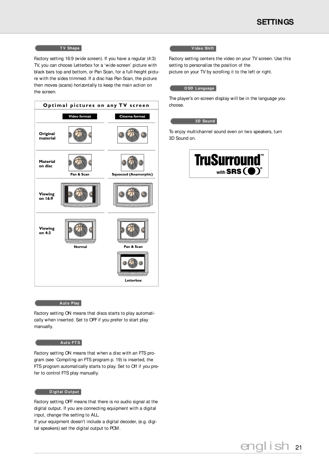 Philips DVD710/05 manual Picture on your TV by scrolling it to the left or right 