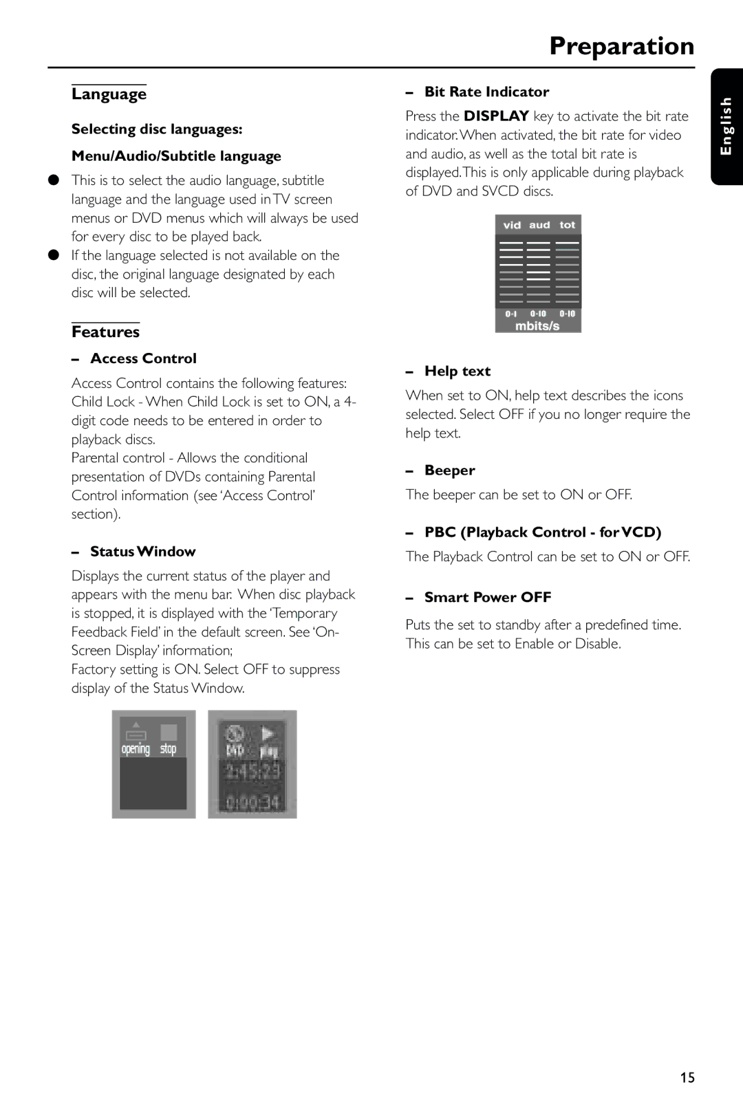 Philips DVD723 manual Language, Features 