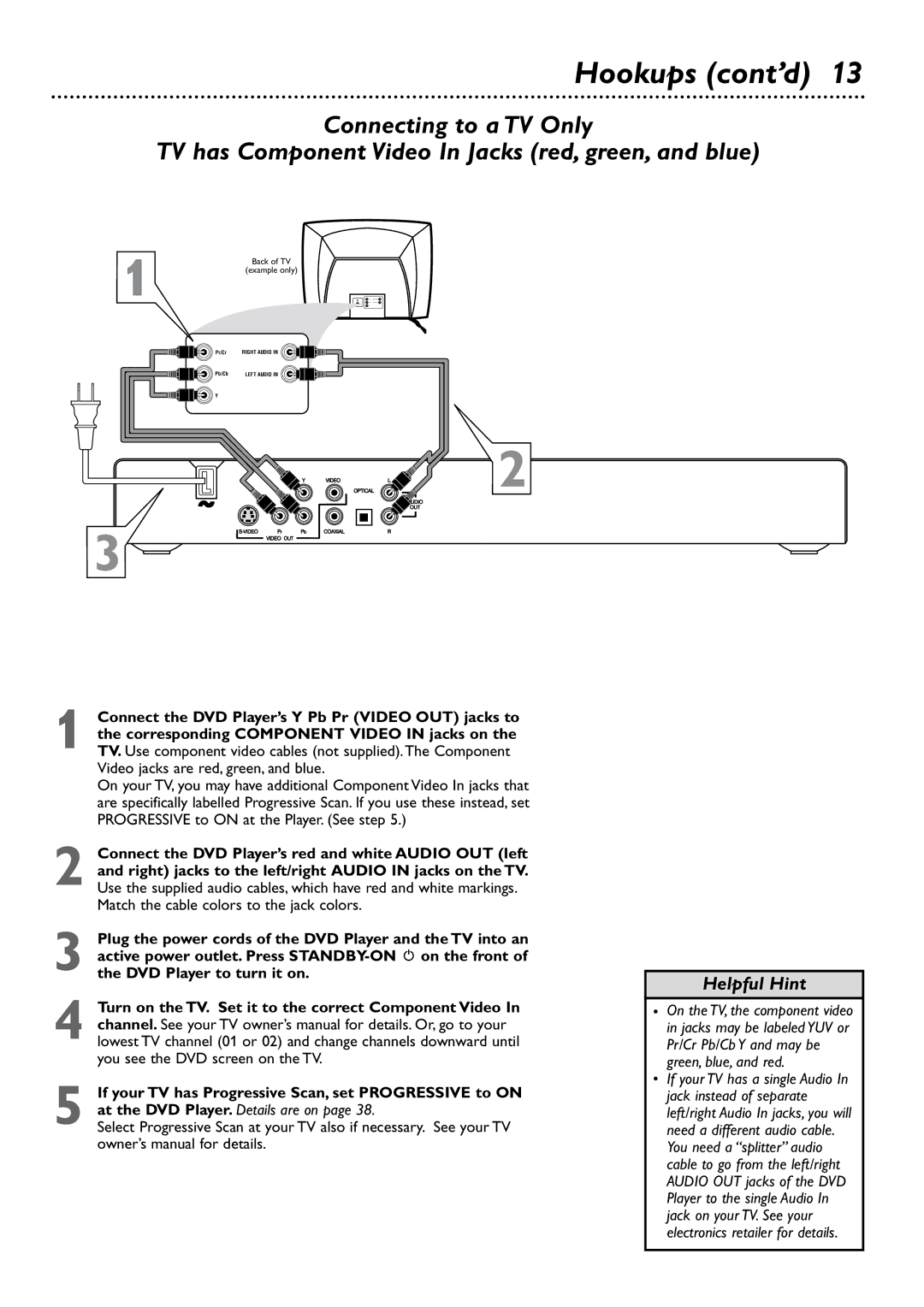 Philips DVD727 owner manual Helpful Hint 