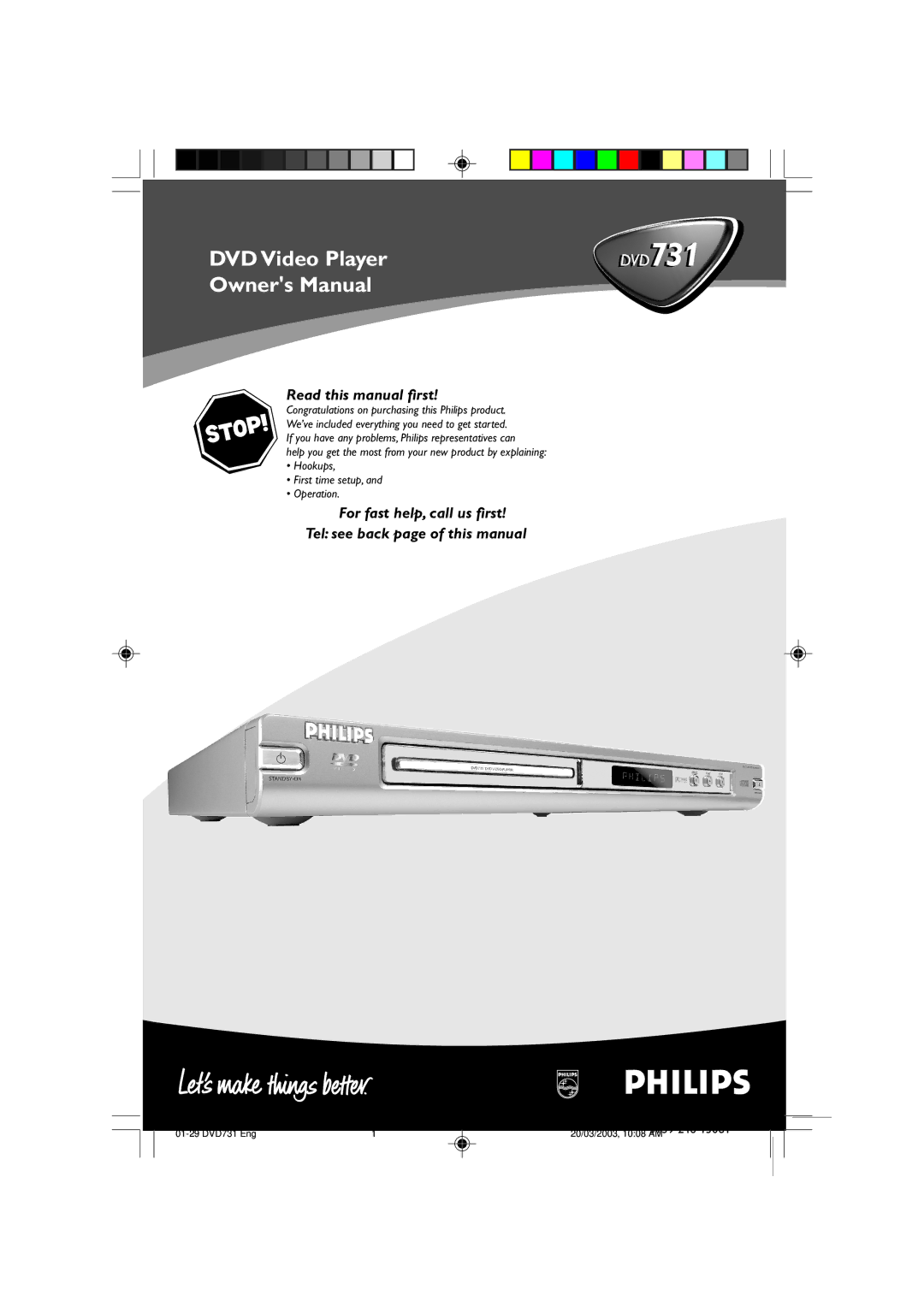 Philips DVD731/001 owner manual 3139 246 