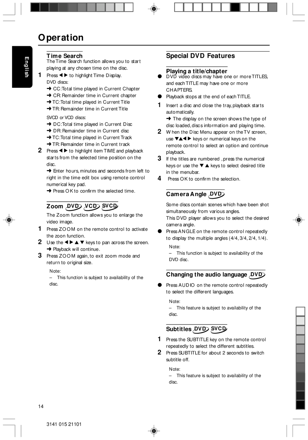 Philips DVD733/051 manual Special DVD Features 