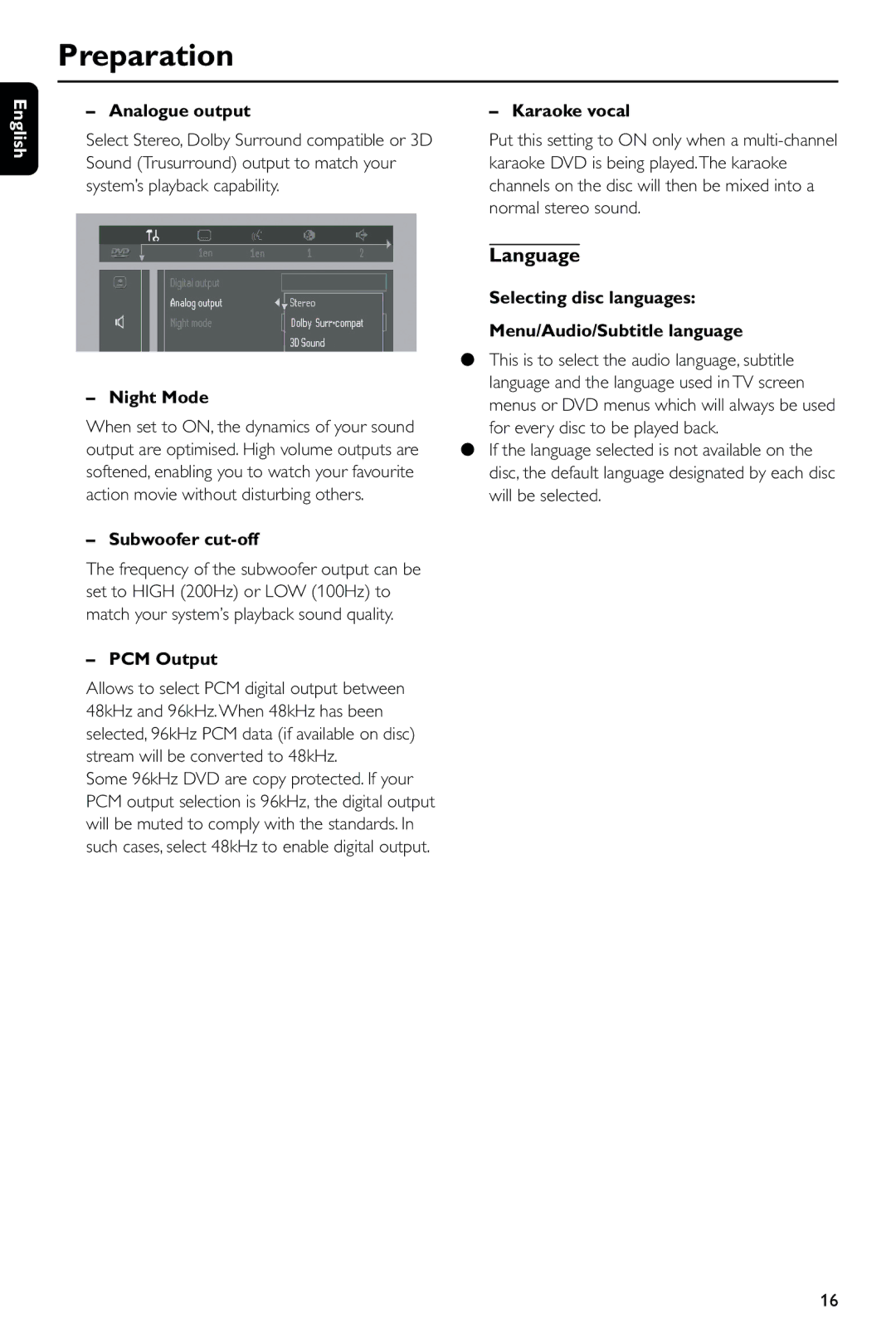 Philips DVD743/001 manual Language 