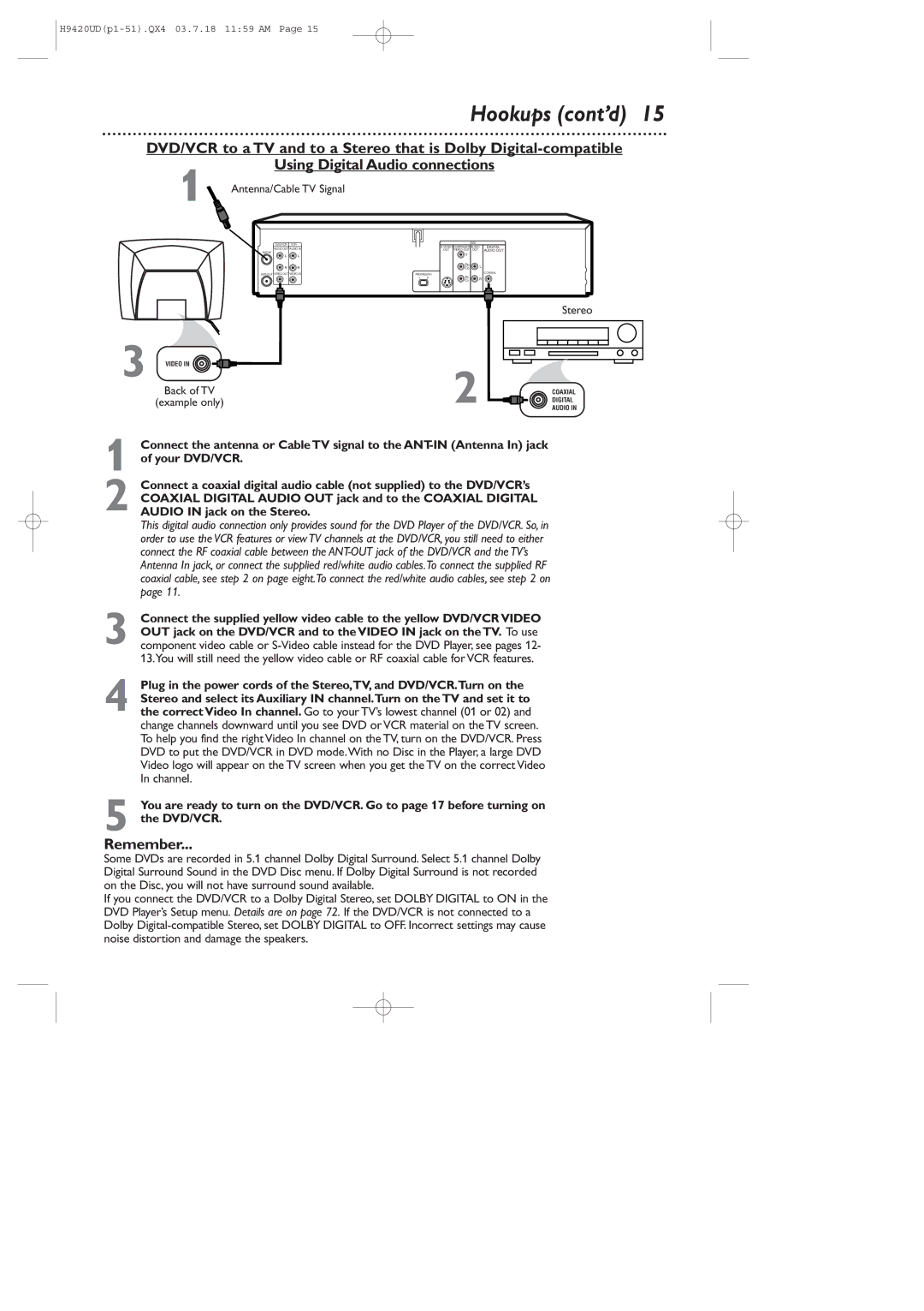 Philips DVD750VR/17 owner manual Stereo 