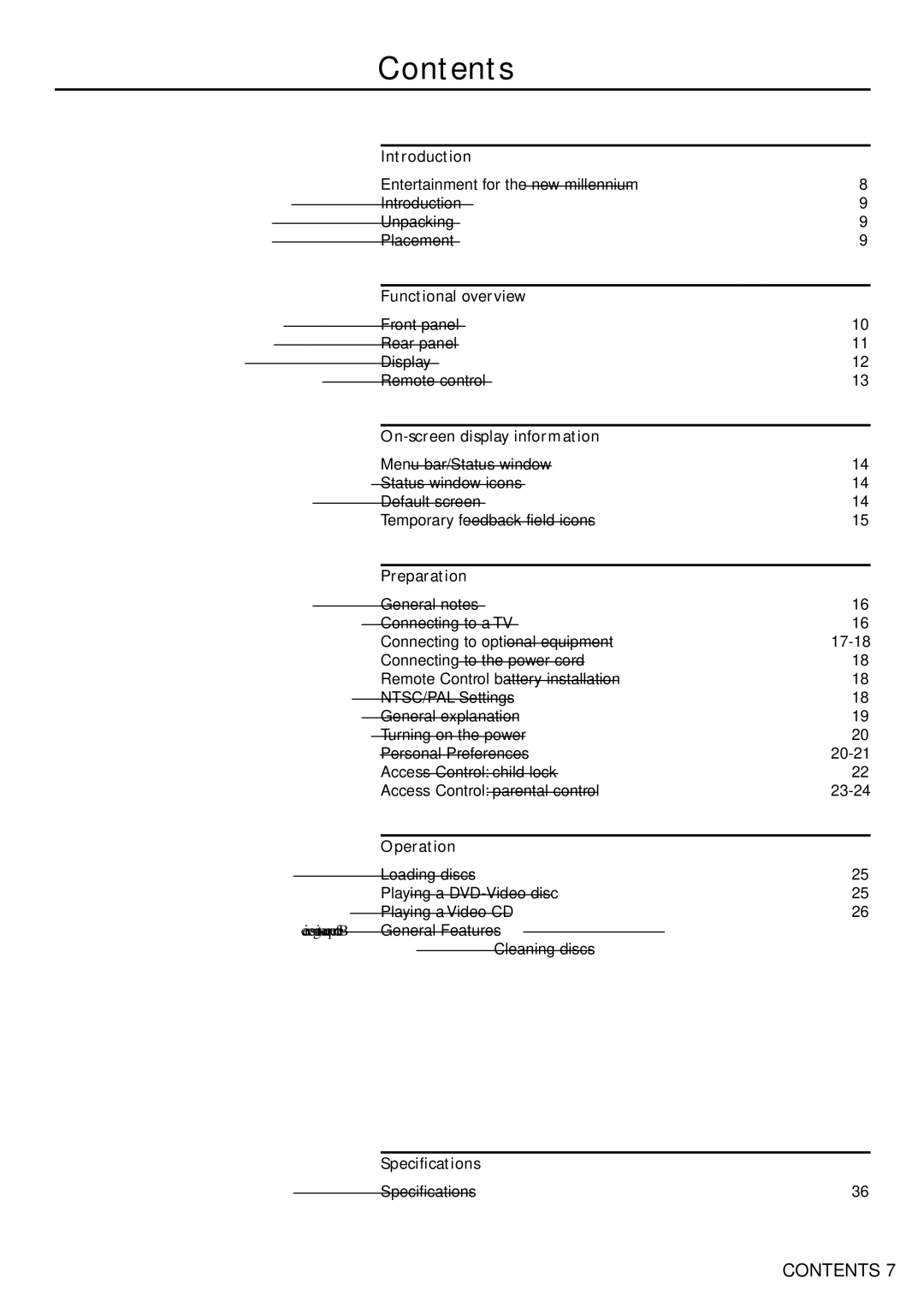 Philips DVD751 manual Contents 