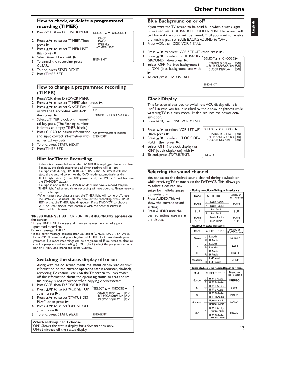 Philips DVD757VR manual How to check, or delete a programmed Recording Timer, How to change a programmed recording Timer 