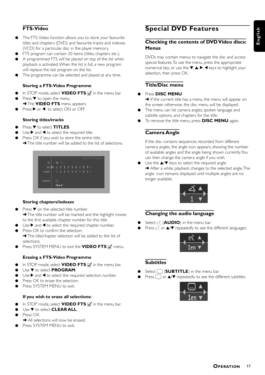 Philips DVD762/001 manual Special DVD Features 