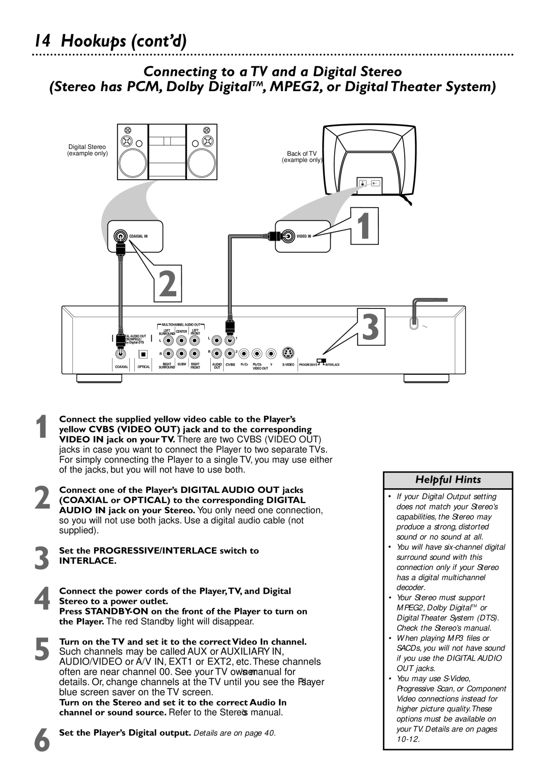 Philips DVD765SA owner manual Back of TV Example only 