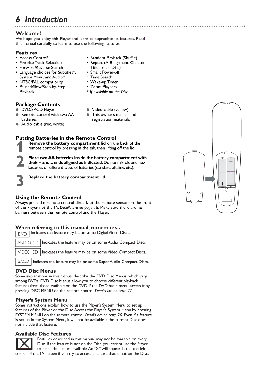 Philips DVD765SA owner manual Introduction 