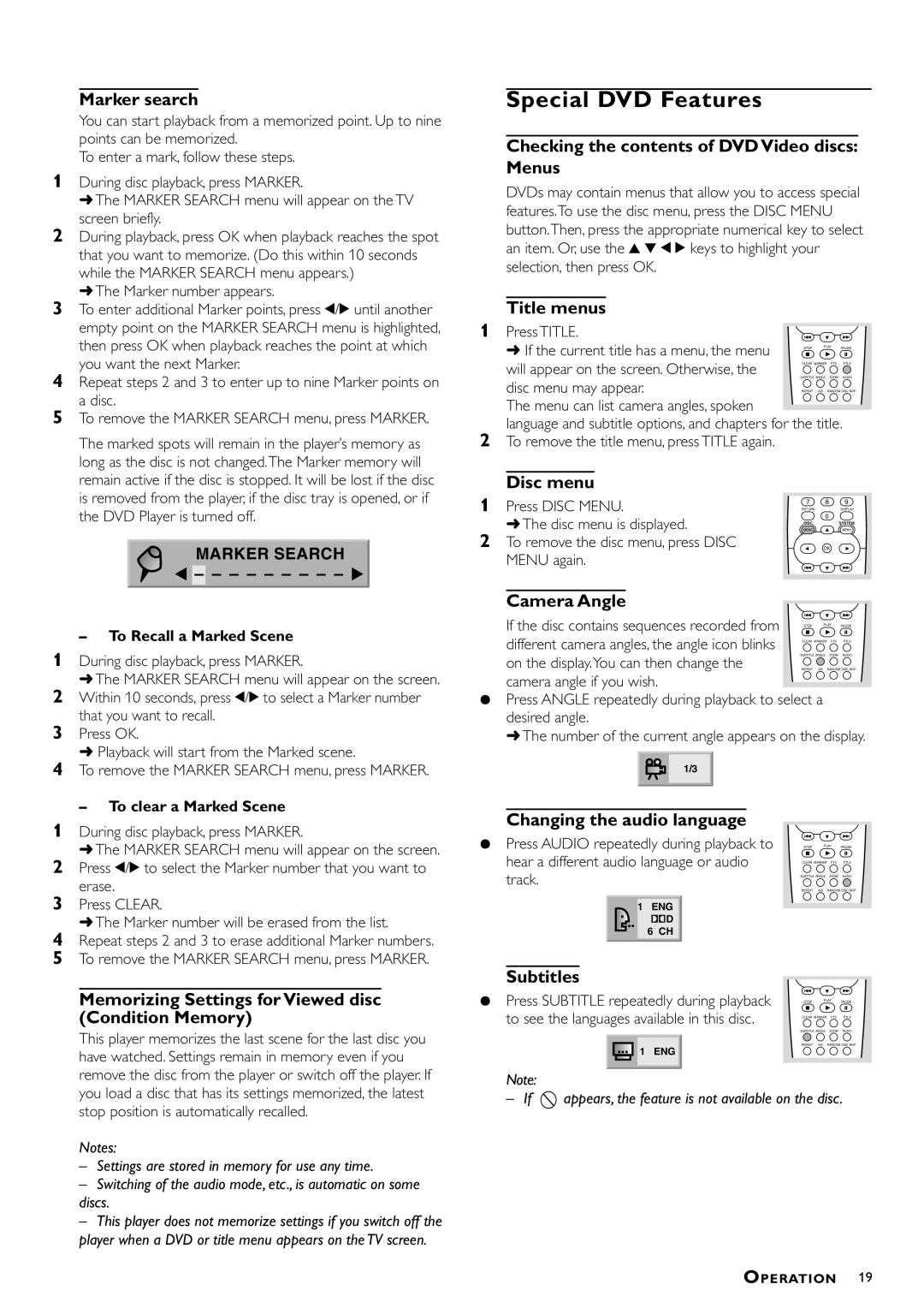 Philips DVD793C owner manual Special DVD Features 