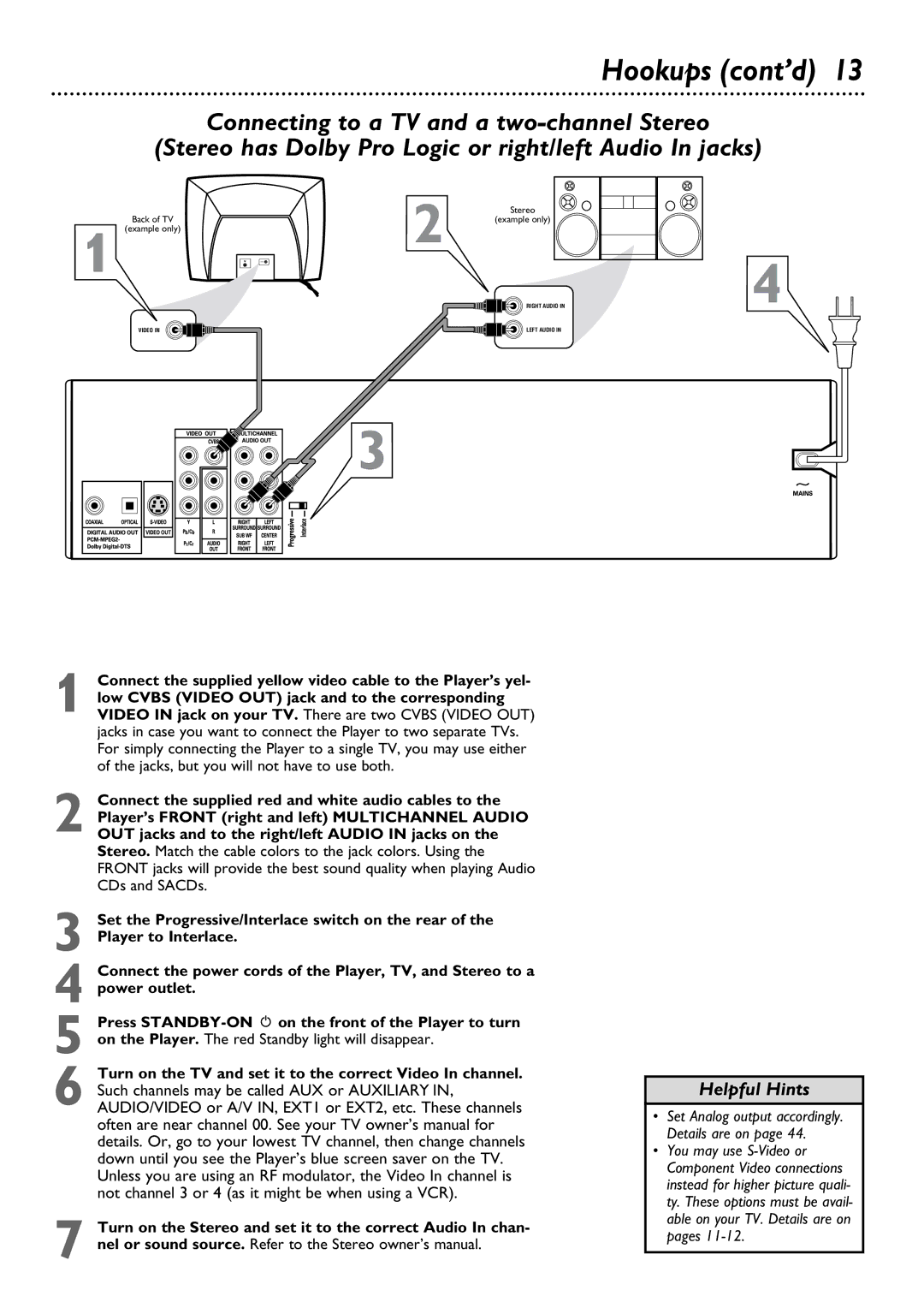 Philips DVD795SA owner manual Stereo 